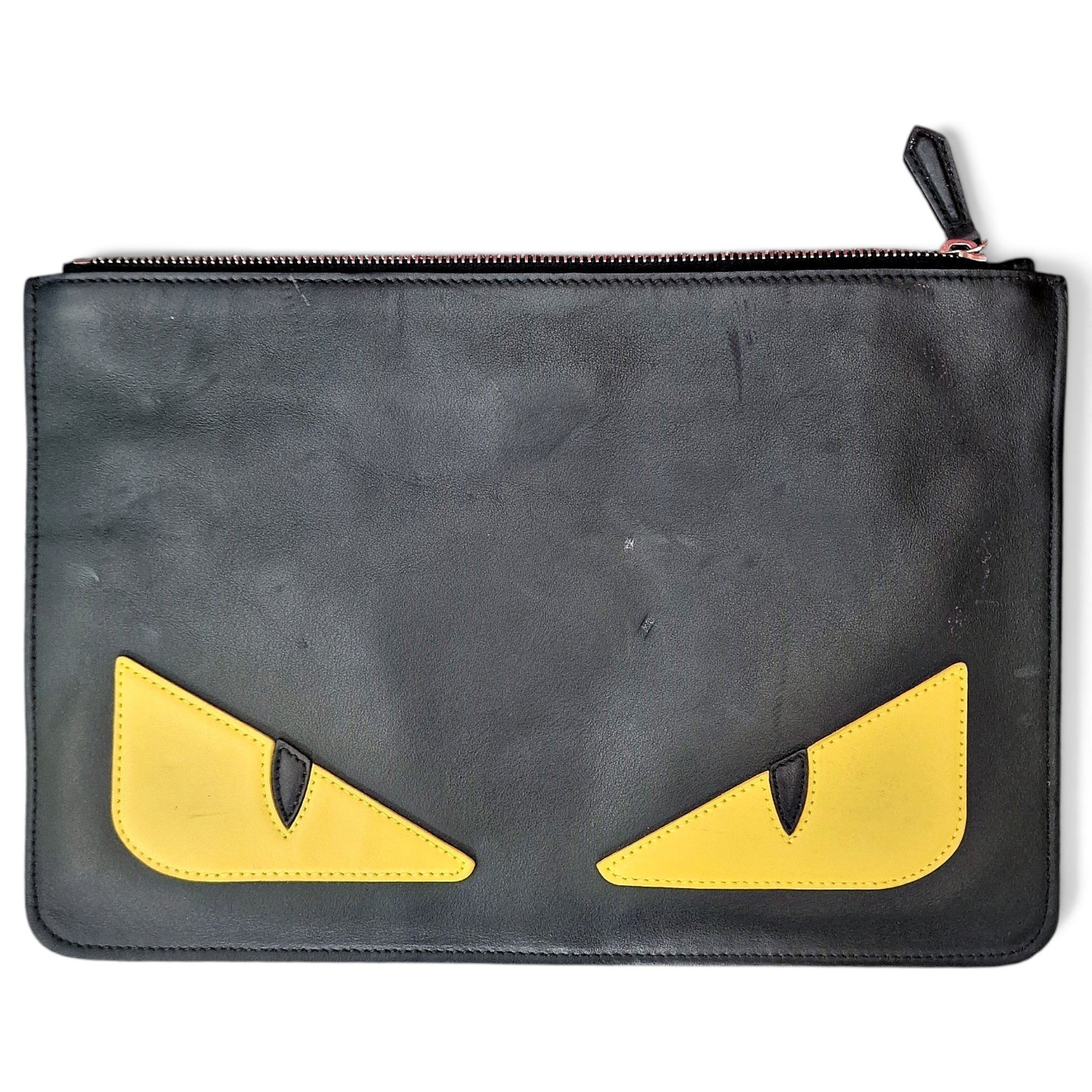 Leather clutch bag