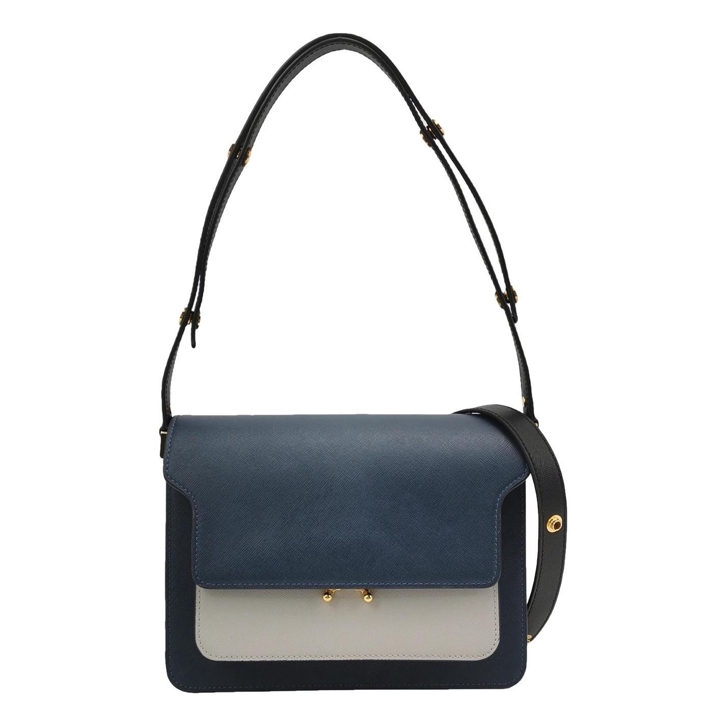 Trunk leather crossbody bag