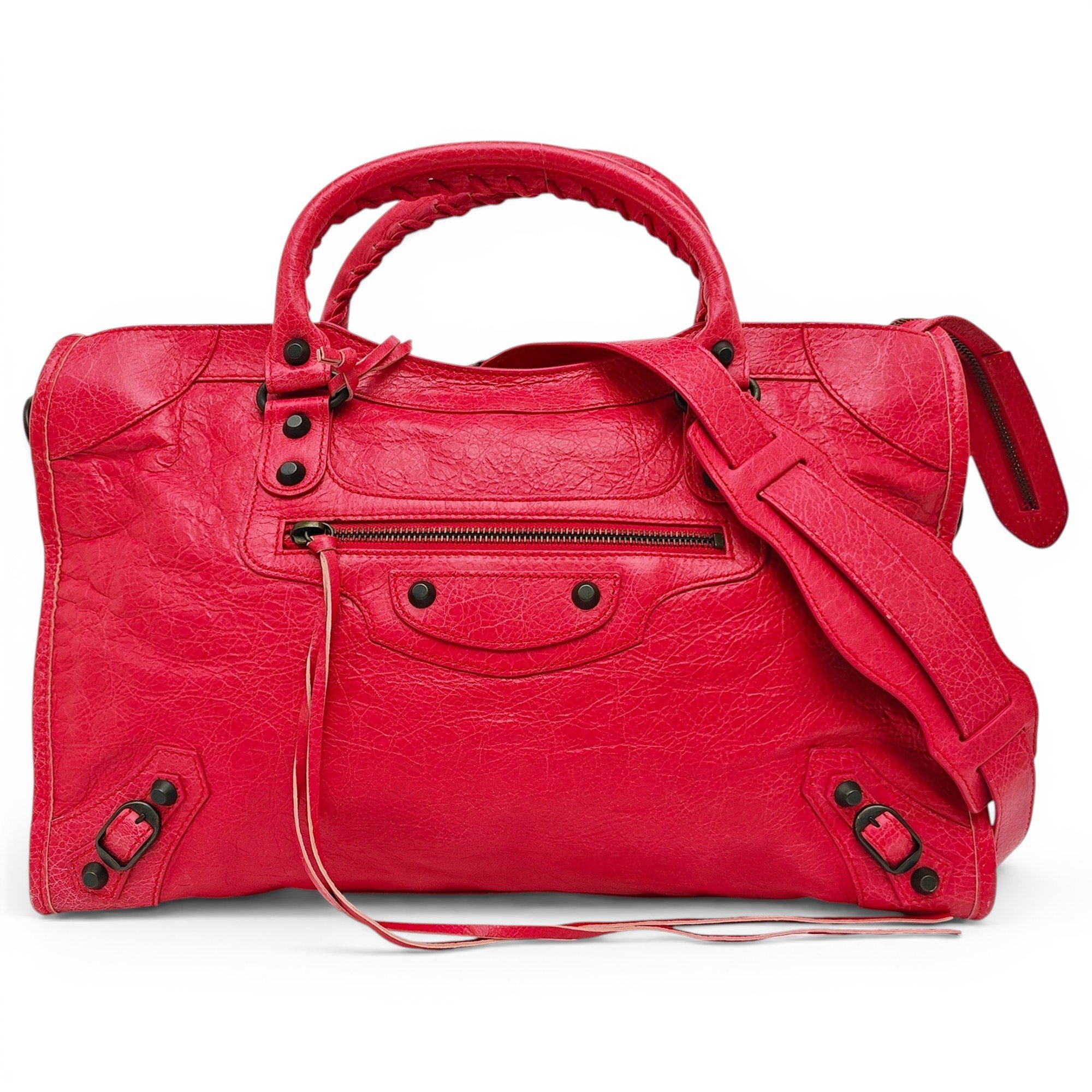 City leather handbag