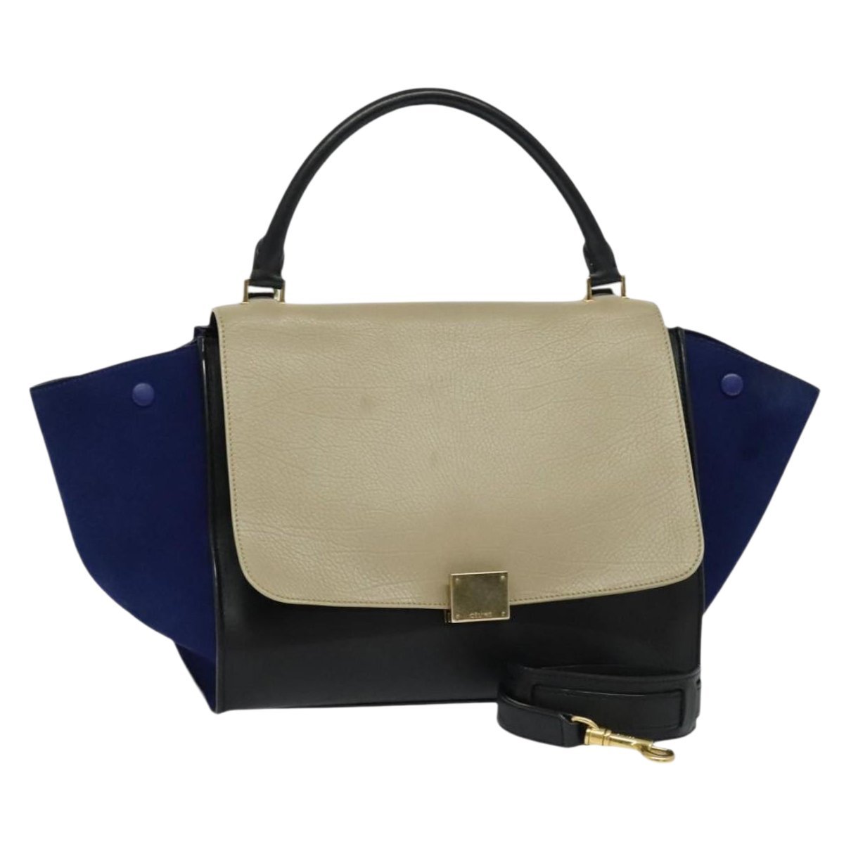 Trapèze leather handbag