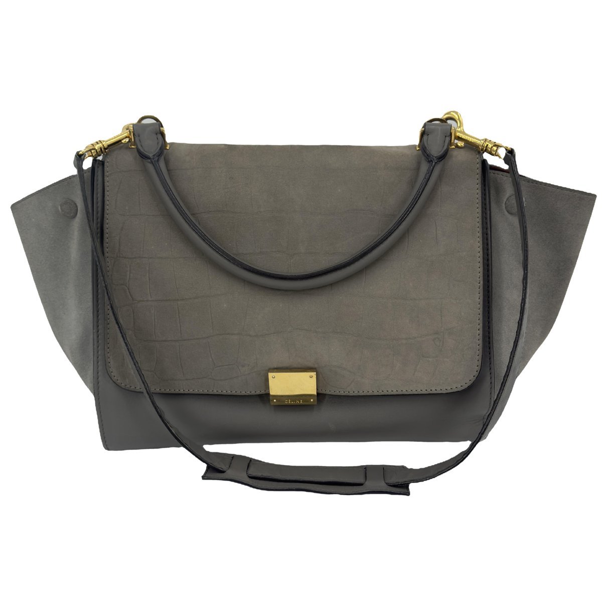 Trapèze leather handbag