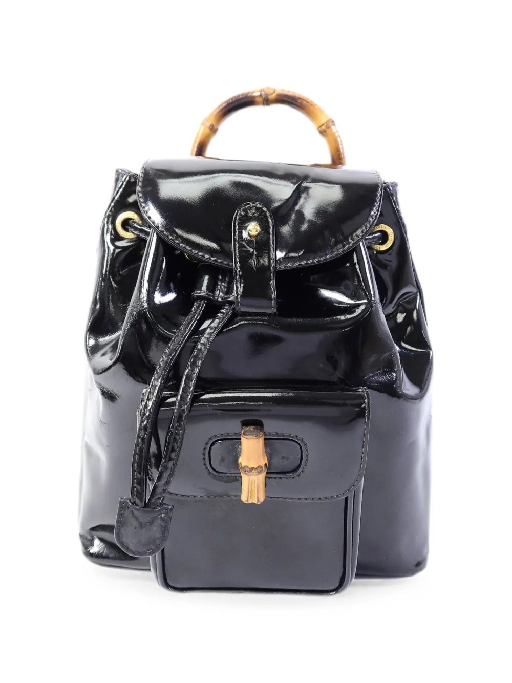 mini Bamboo patent leather backpack