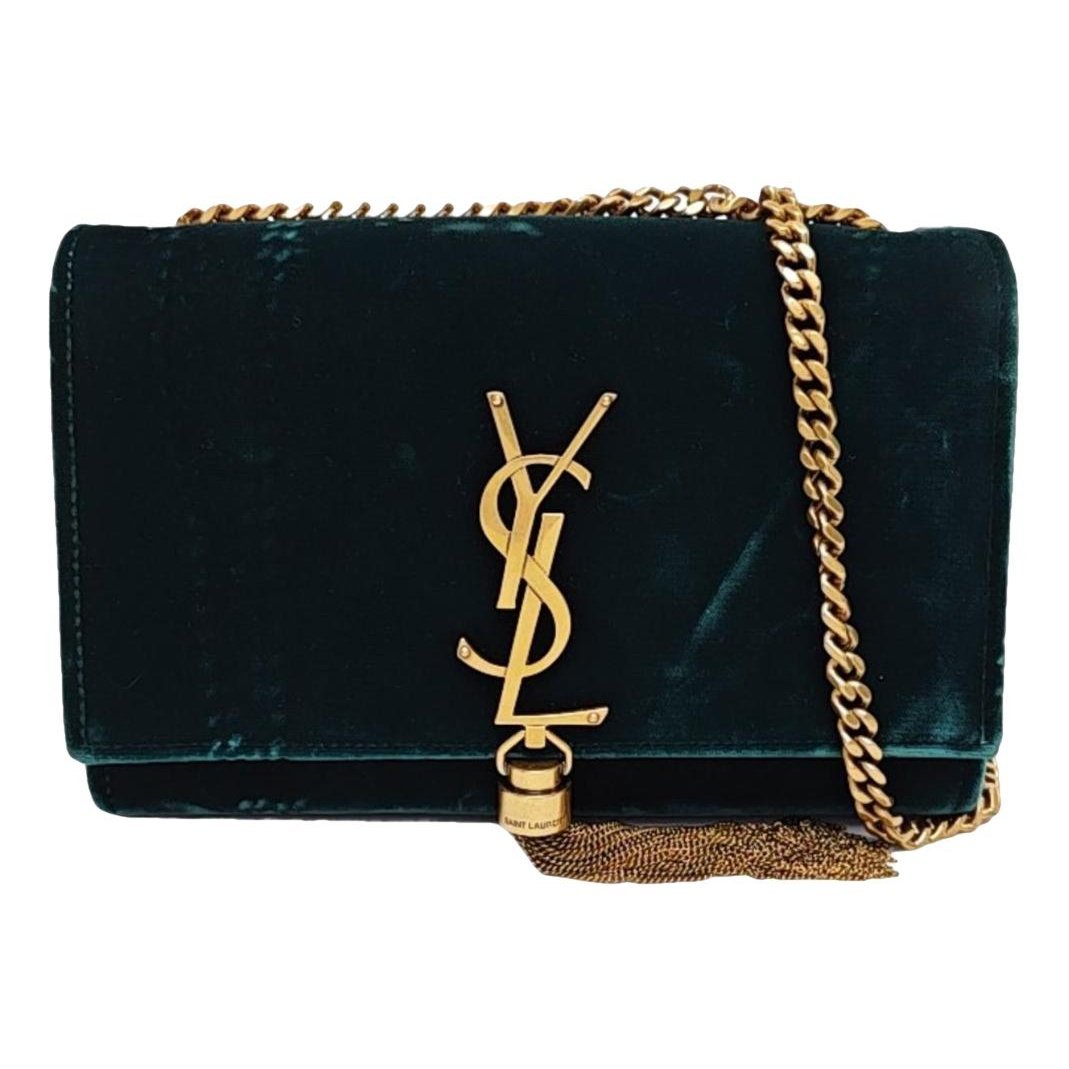 Pompom Kate velvet crossbody bag
