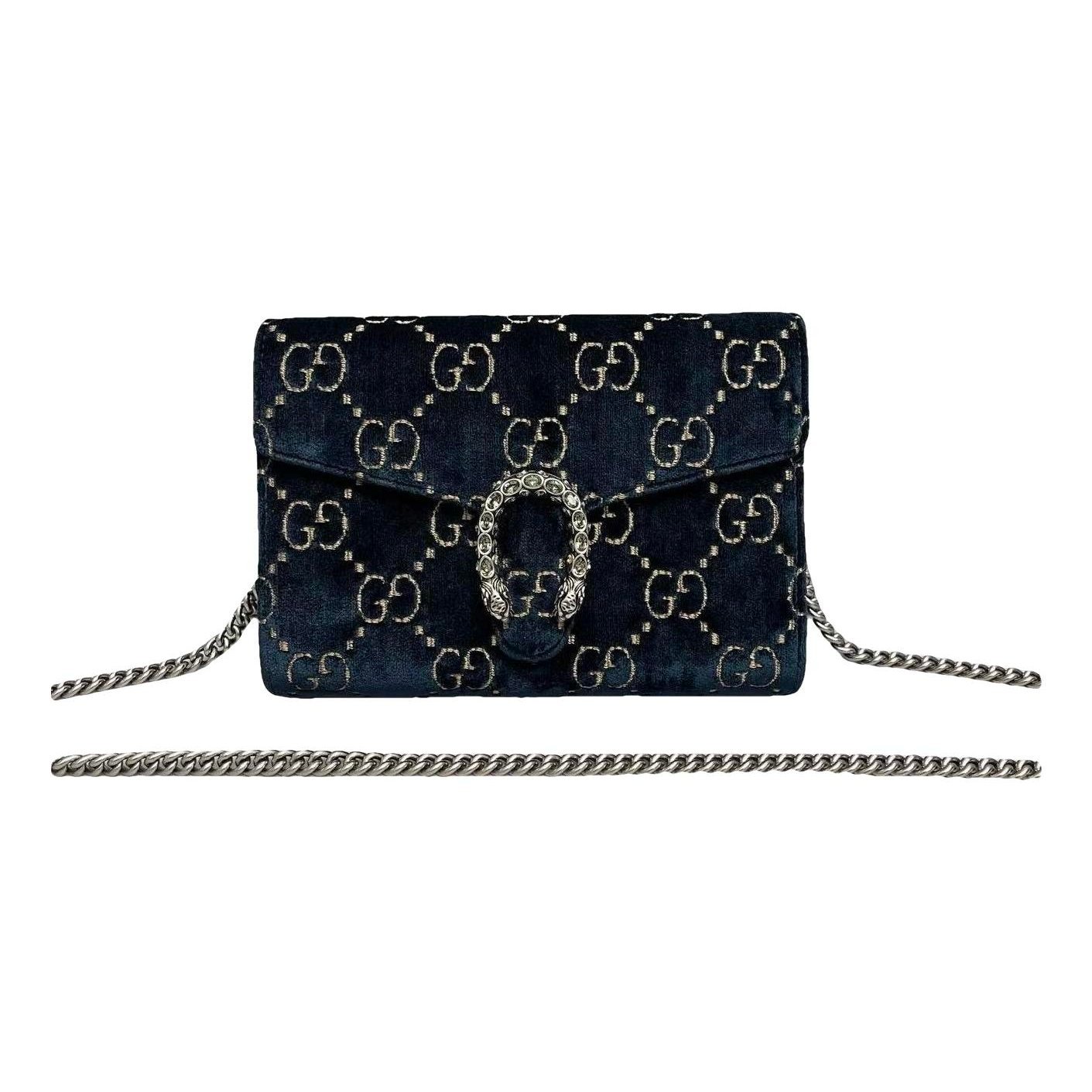 Dionysus Chain Wallet velvet handbag