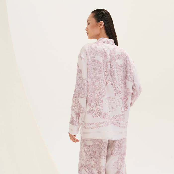 Rose Pâle Camisa Masculina Con Estampado "Brides De Gala En Fleurs"