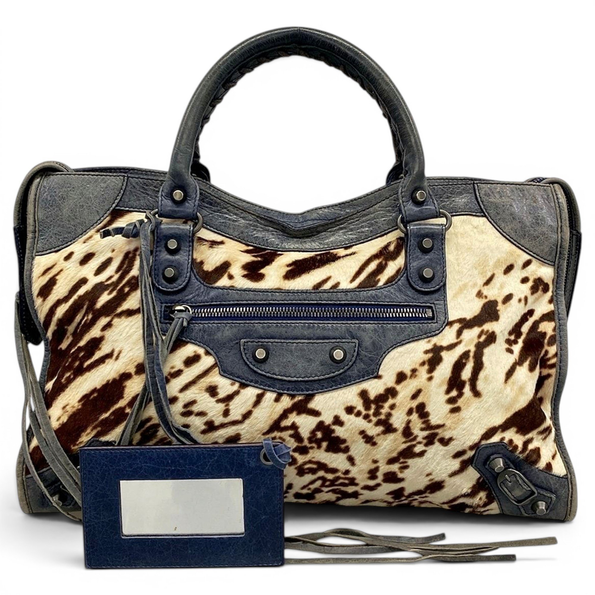 City leather handbag