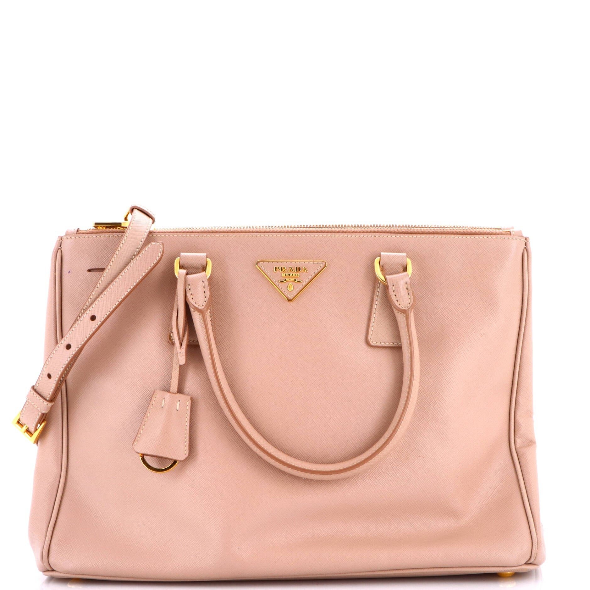Double Zip Lux Tote Saffiano Leather Medium