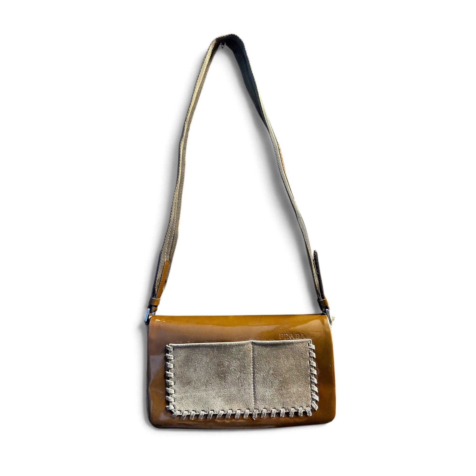 Prada Pocket patent leather handbag