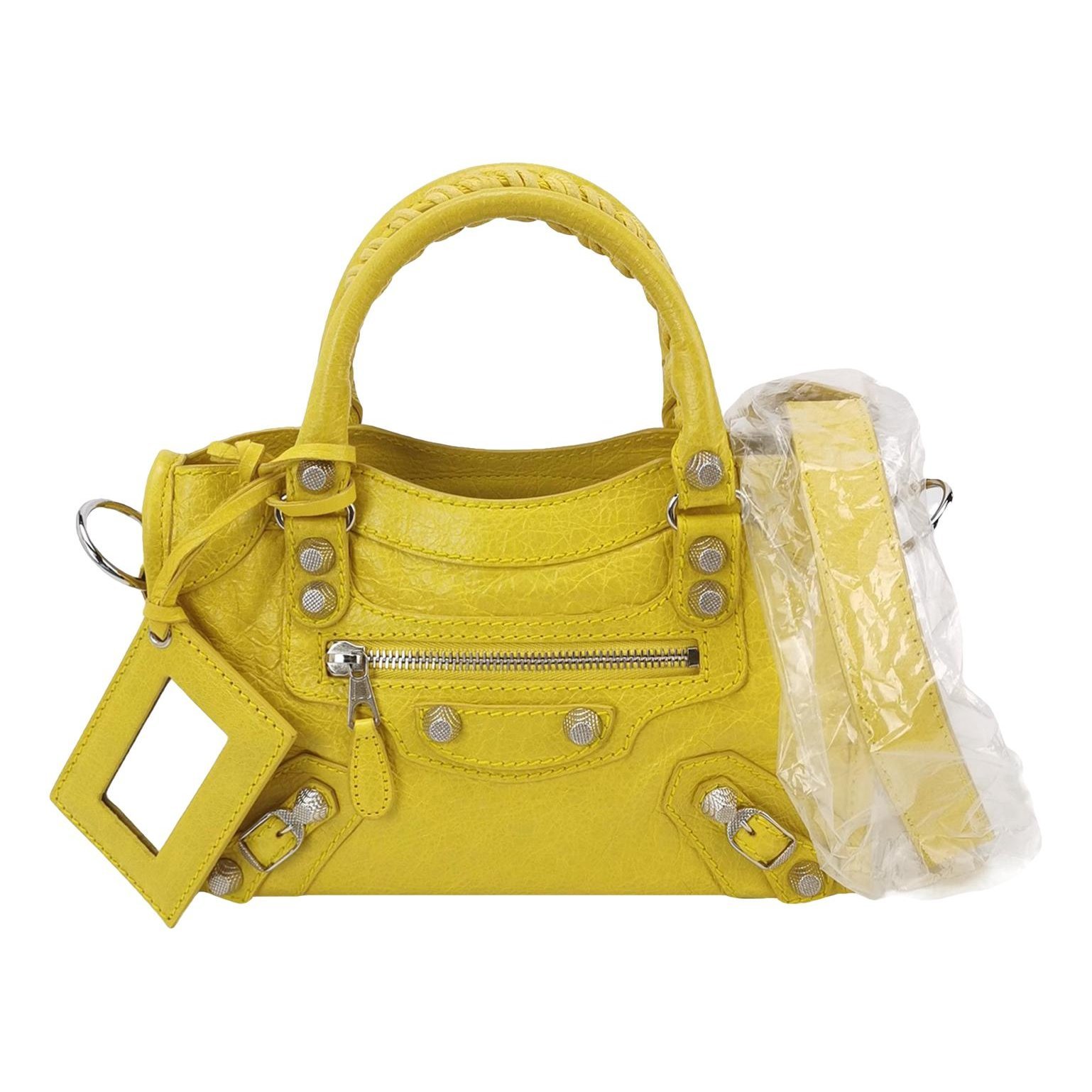 City leather handbag