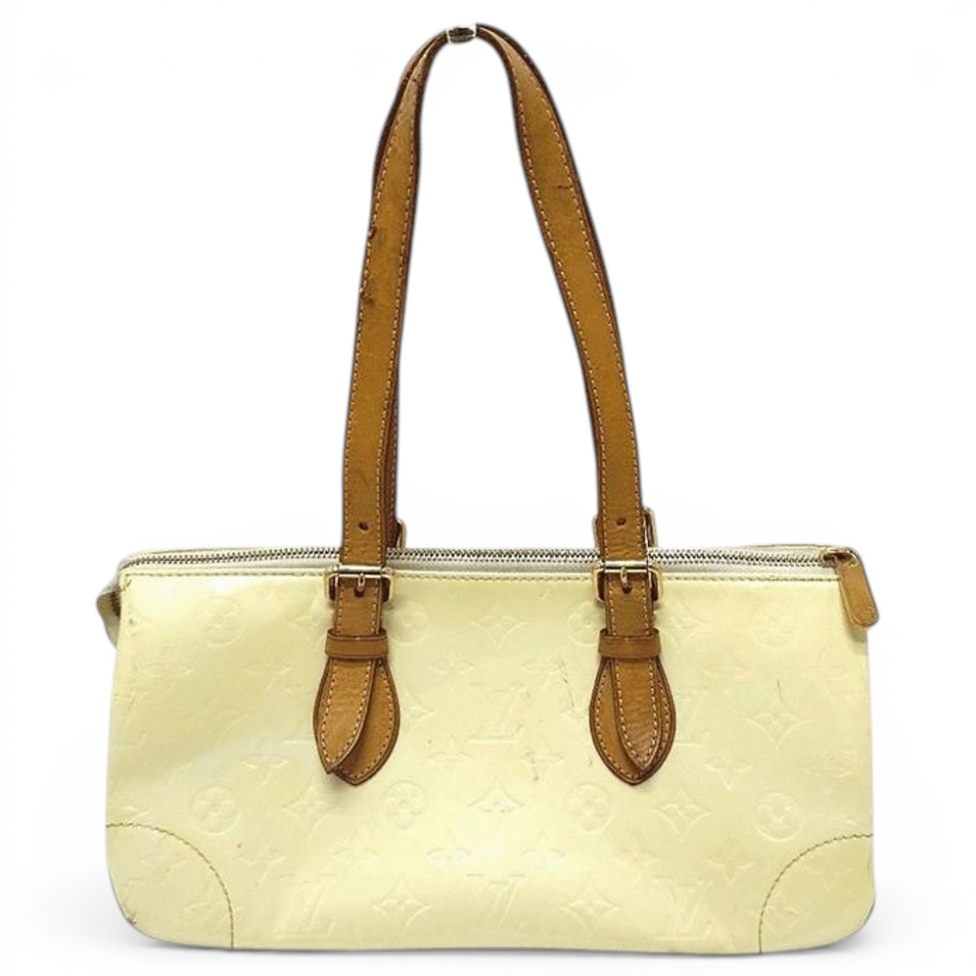 Rosewood patent leather handbag
