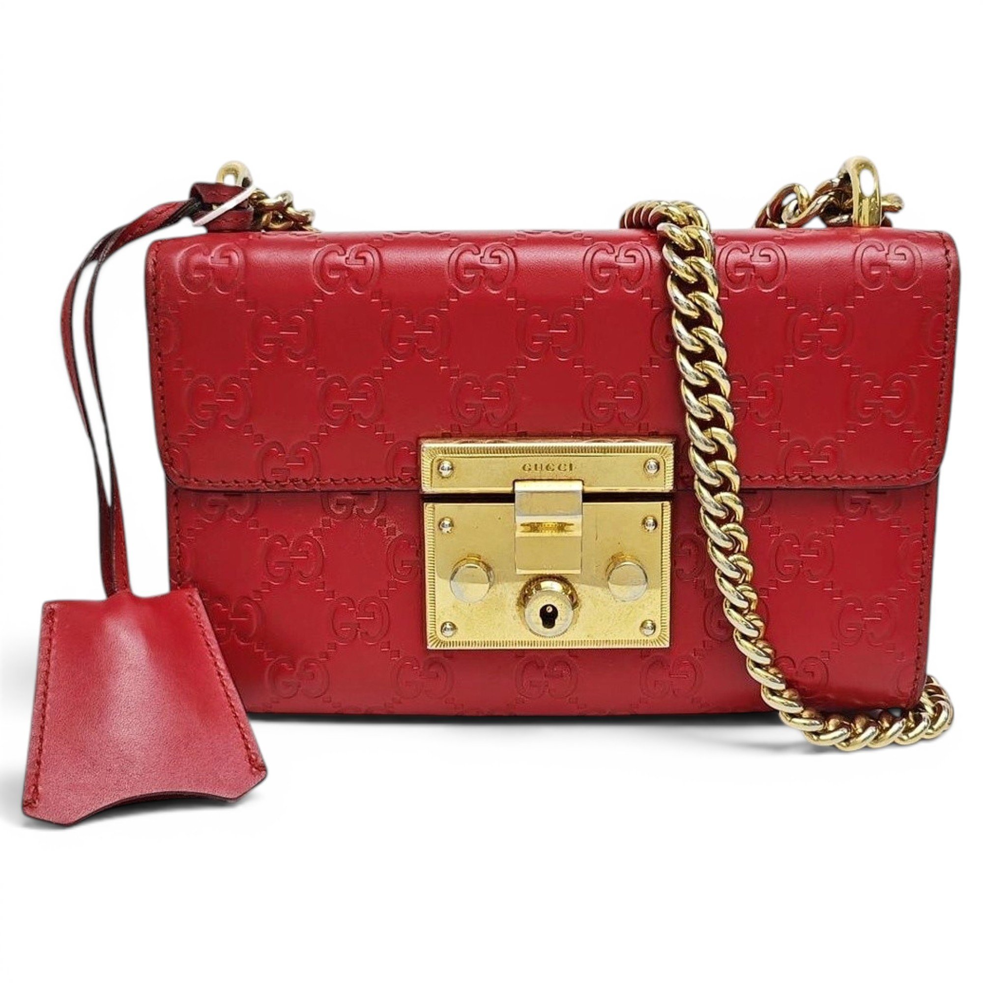 Padlock leather handbag