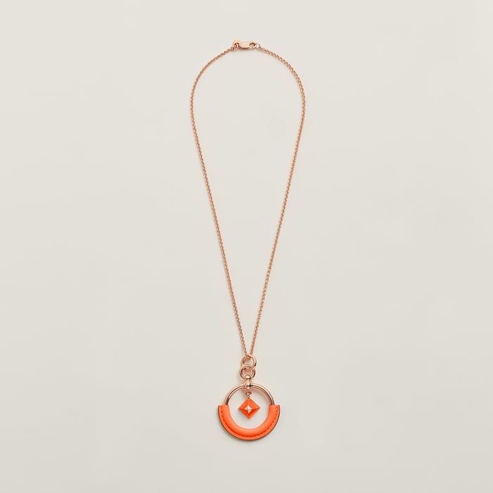 Orange Minium Loop Medor Pendant, Small Model