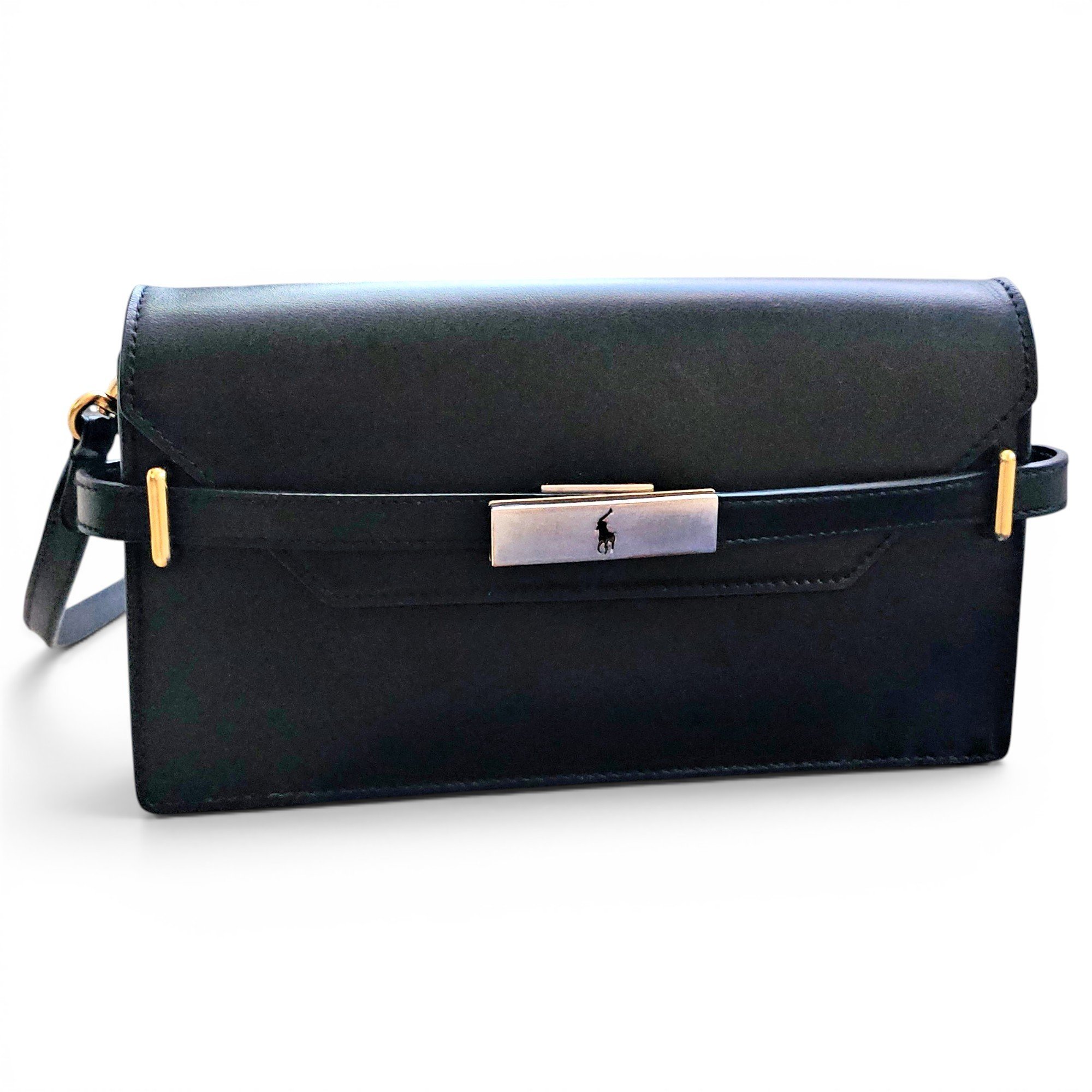Leather clutch bag