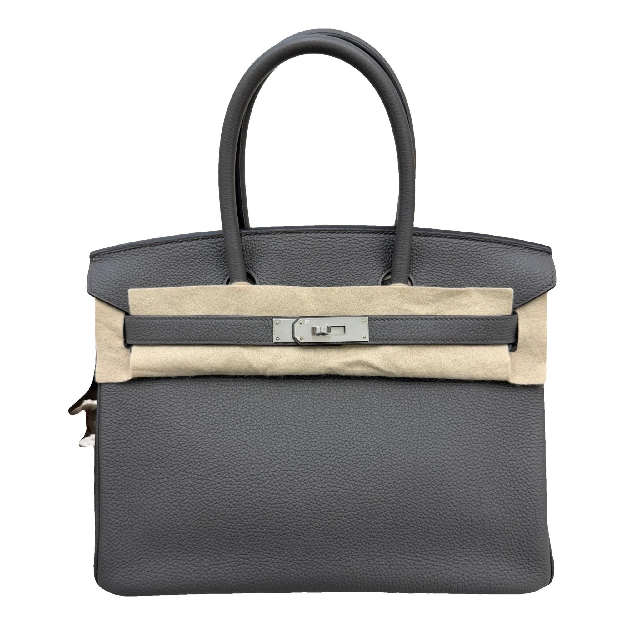 Hermes Birkin 30 Handbag Etain Togo Leather