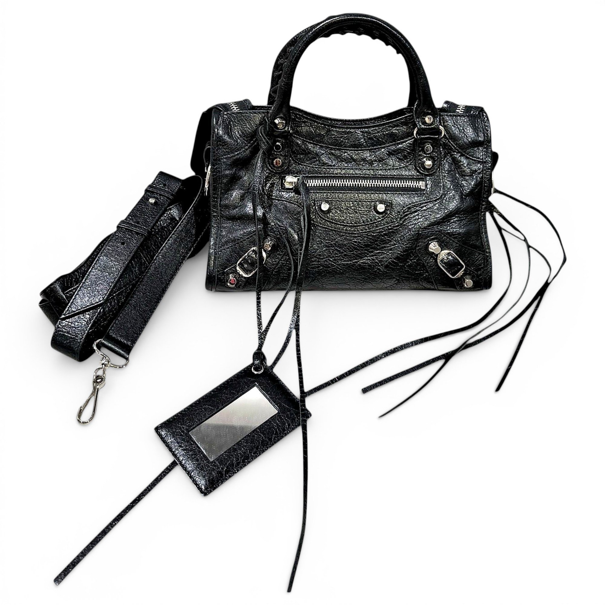 City leather handbag