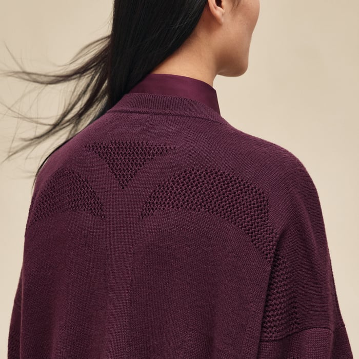 Rouge Bordeaux Long Cashmere Cardigan