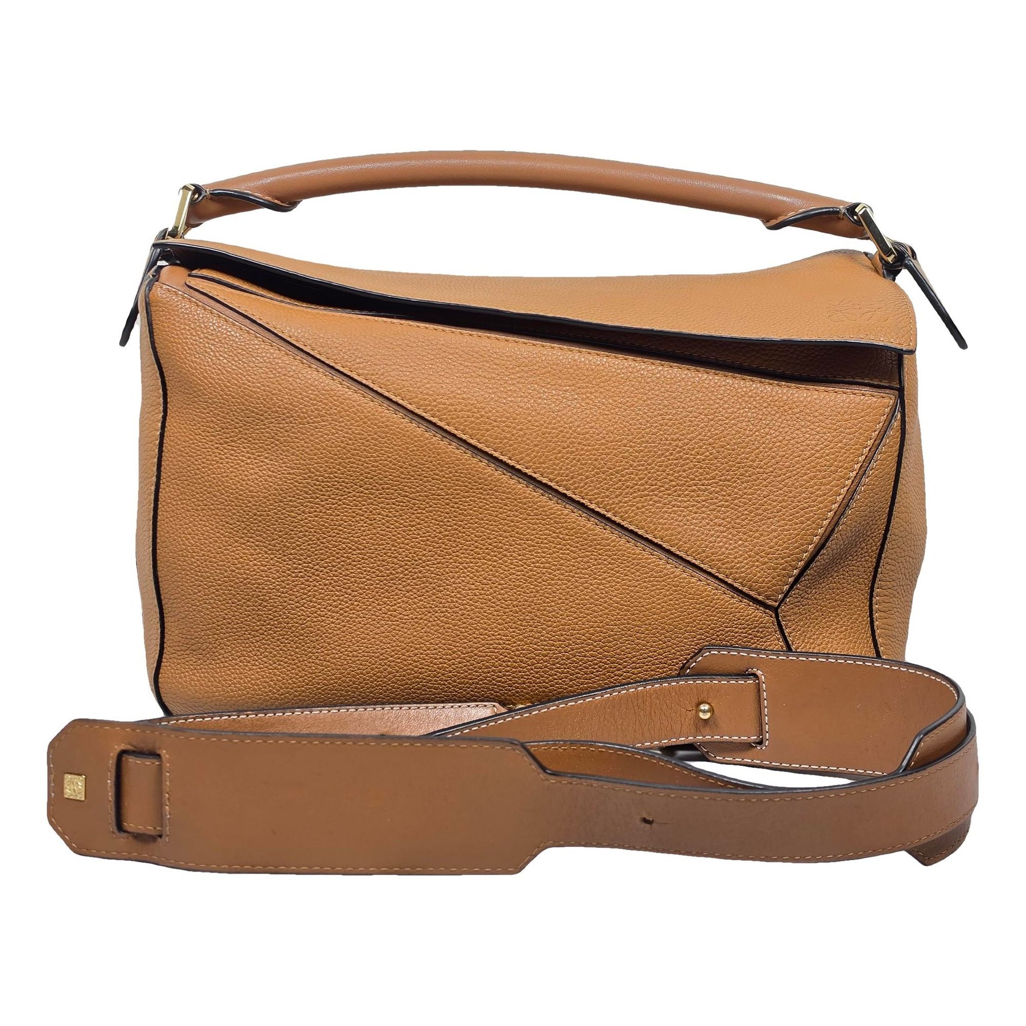 Puzzle leather handbag