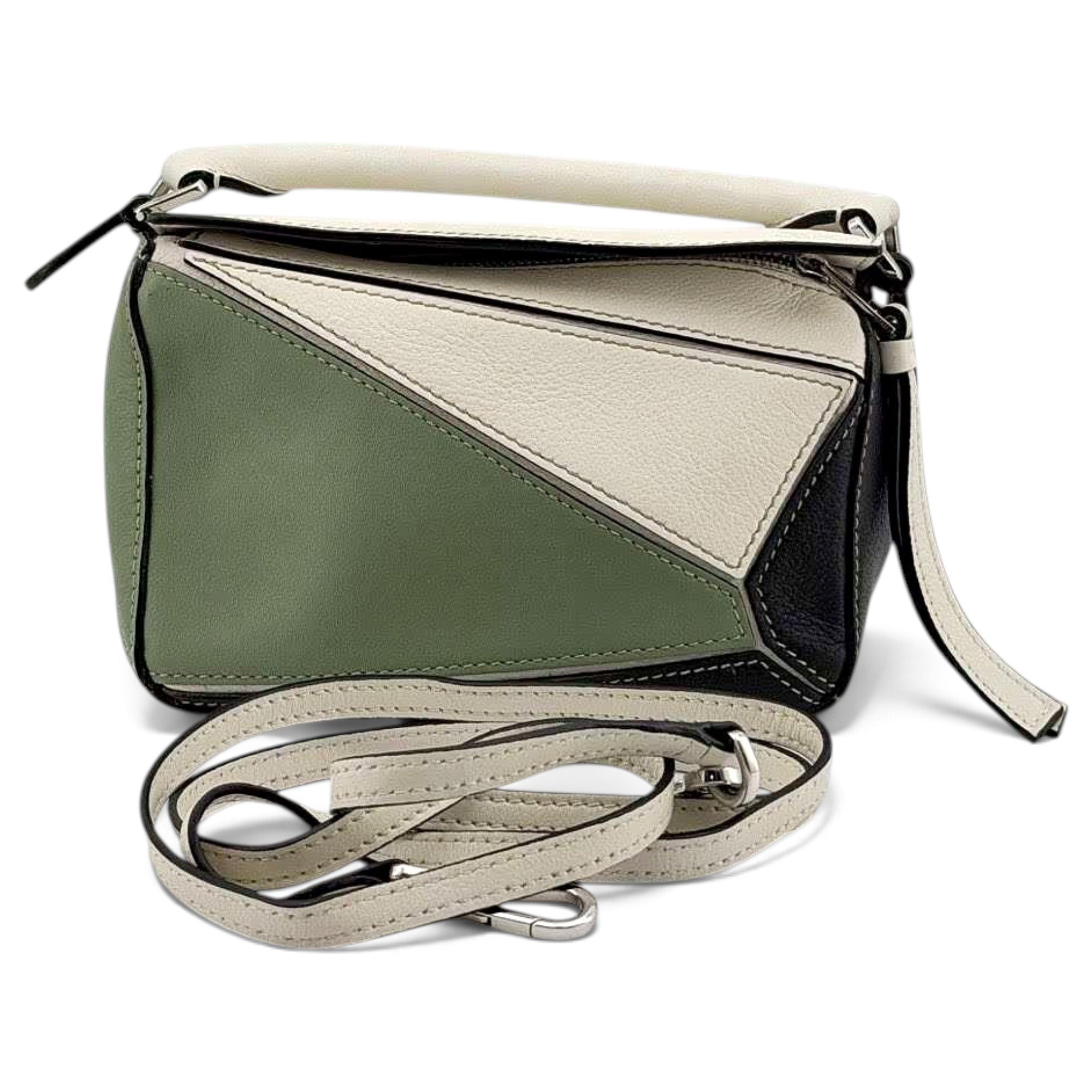 Puzzle leather handbag