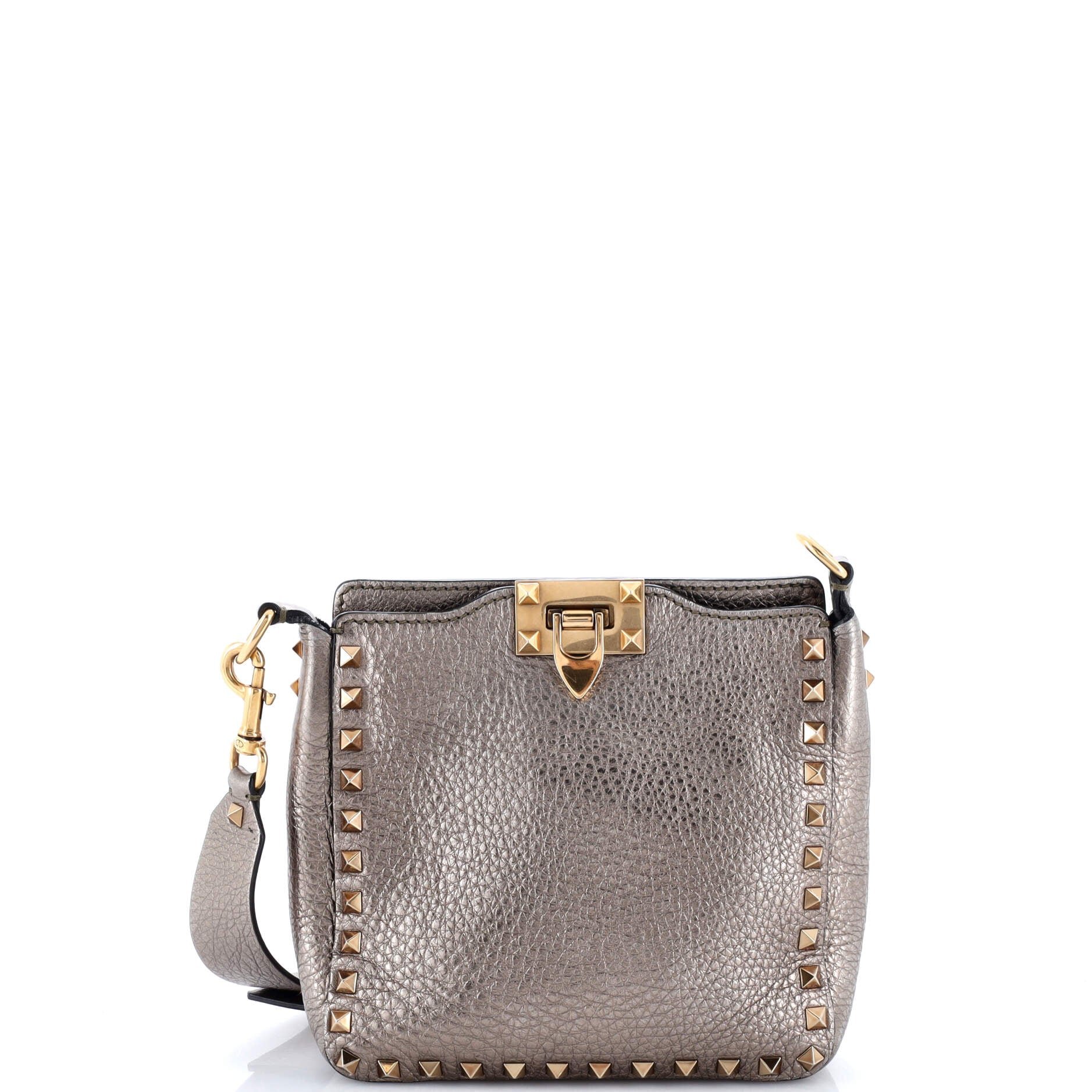 Valentino Garavani Rockstud Flip Lock Messenger Bag Leather Mini