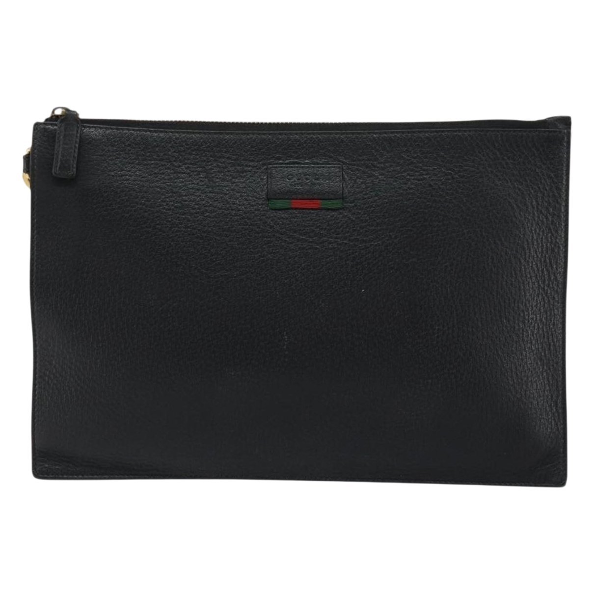 Leather clutch bag