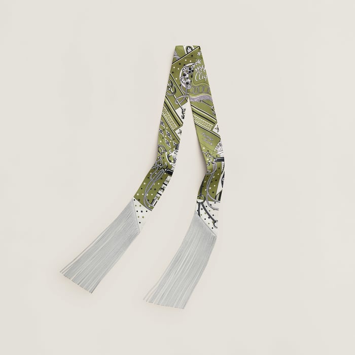 Bandana Leather Fringes Twilly