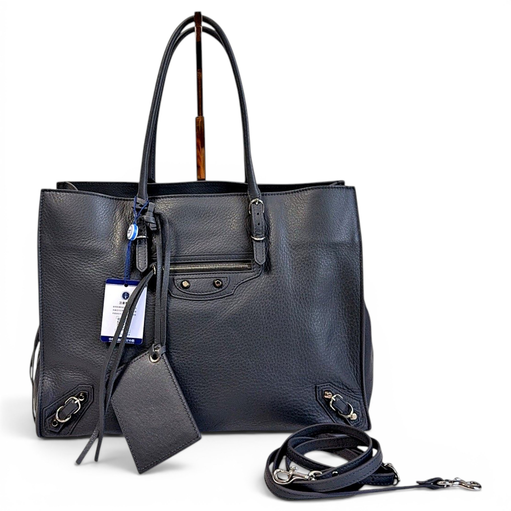 Papier leather handbag