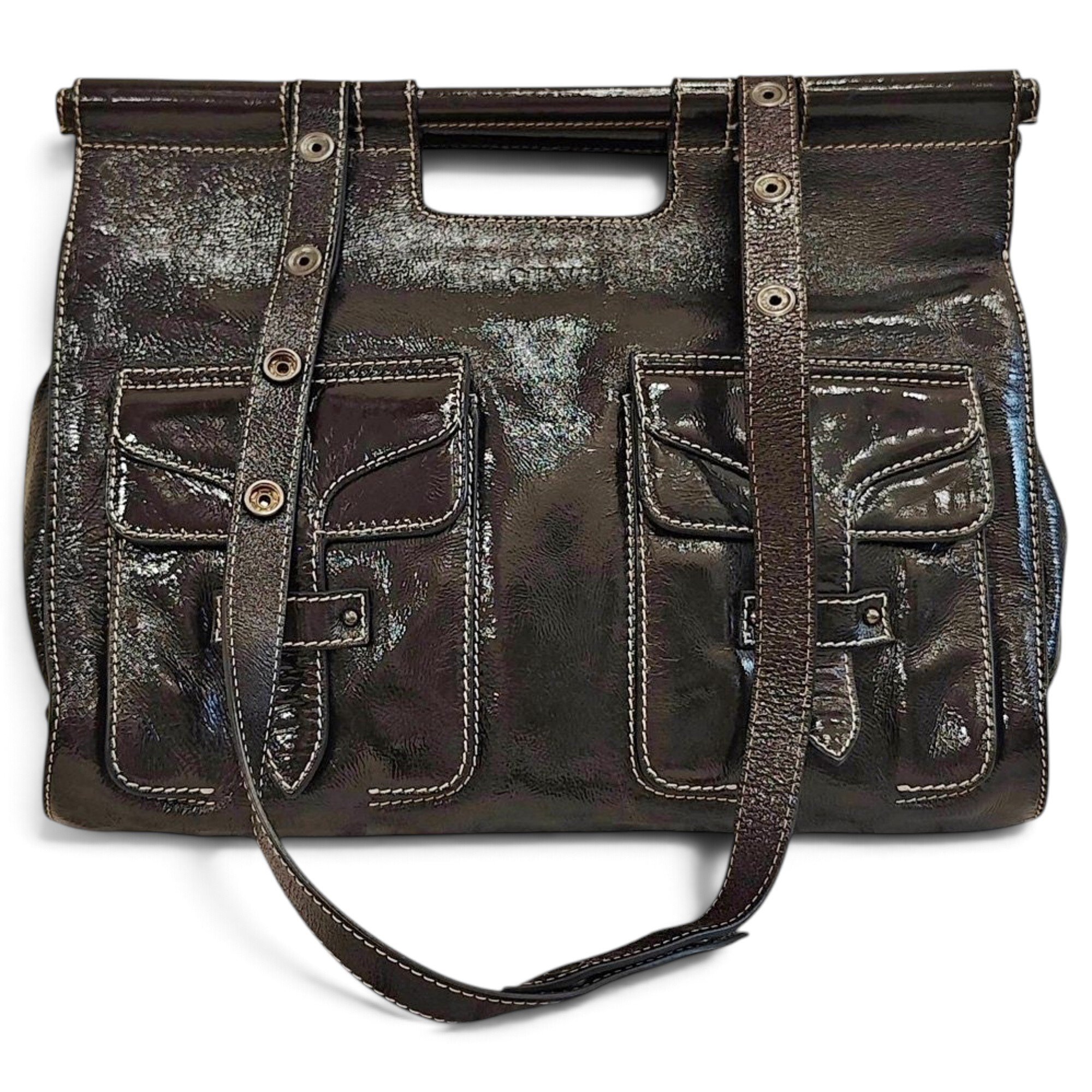 Patent leather handbag