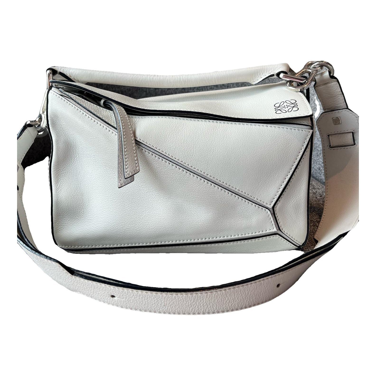 Puzzle leather handbag