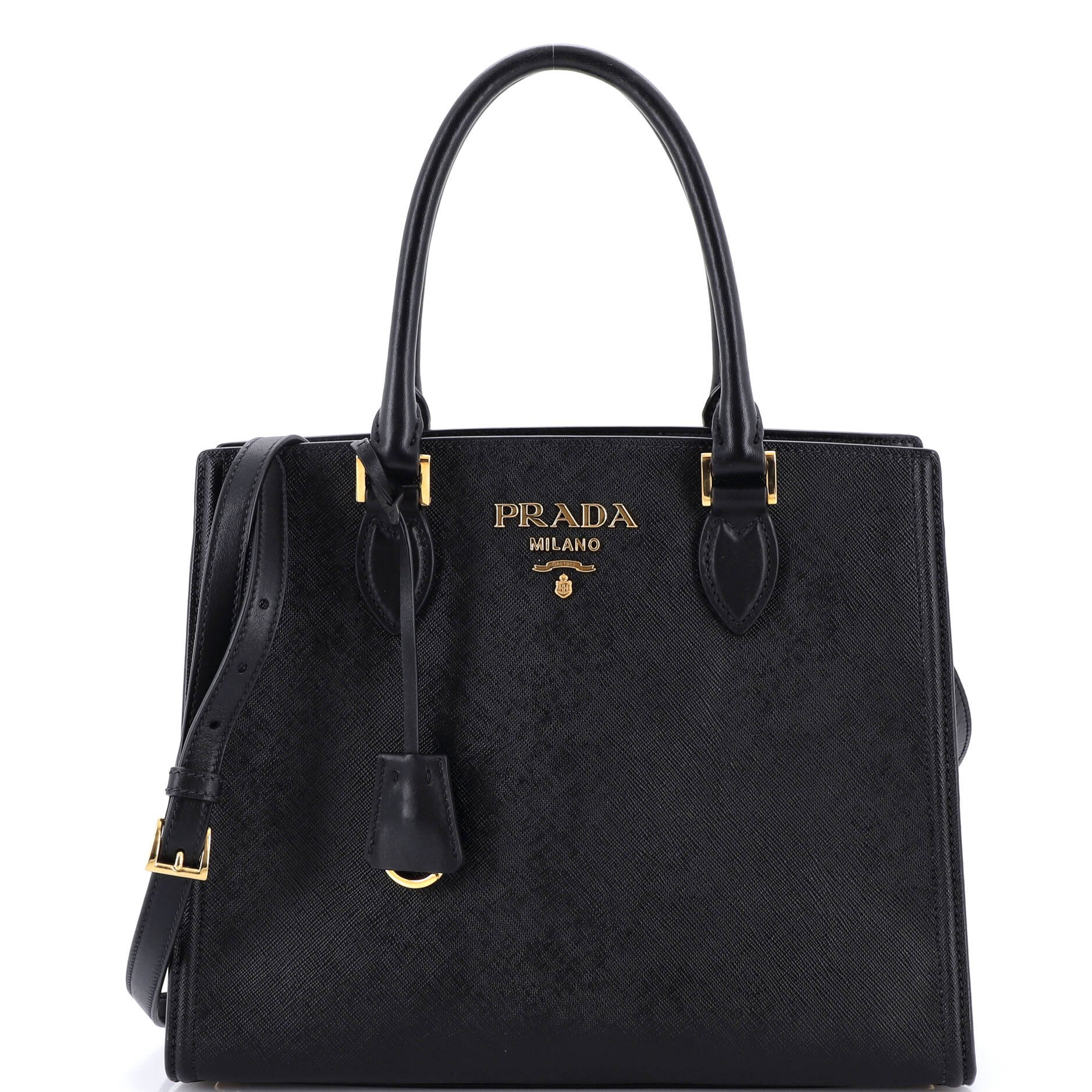 Prada Convertible Open Tote Saffiano Leather Medium