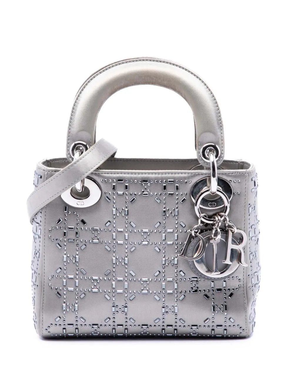 2017 Mini Satin Cannage Crystal Embellished Lady Dior satchel