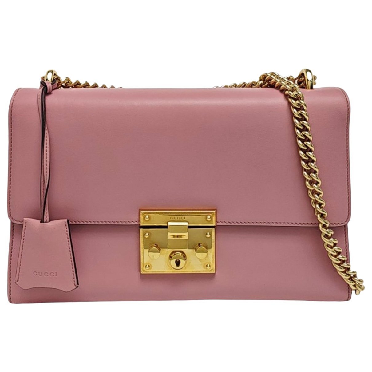 Padlock leather handbag