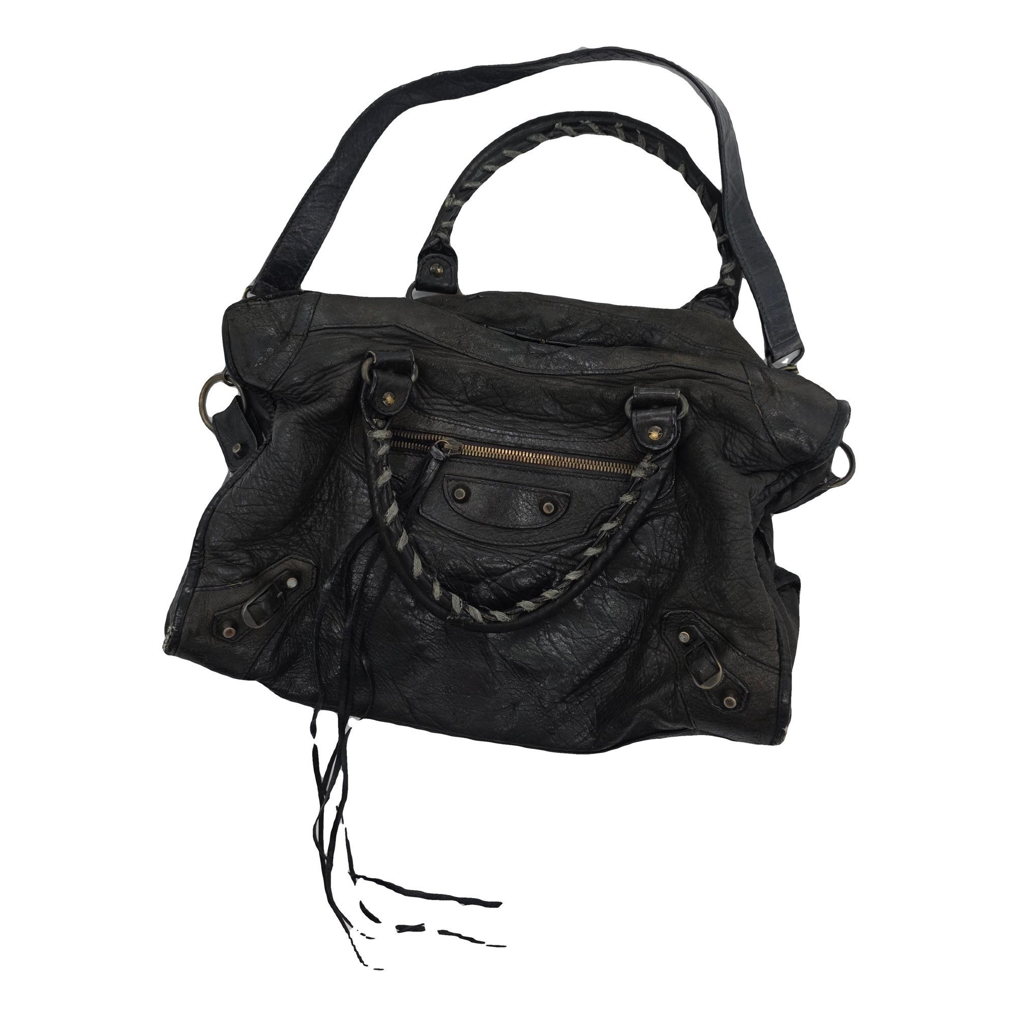 City leather handbag