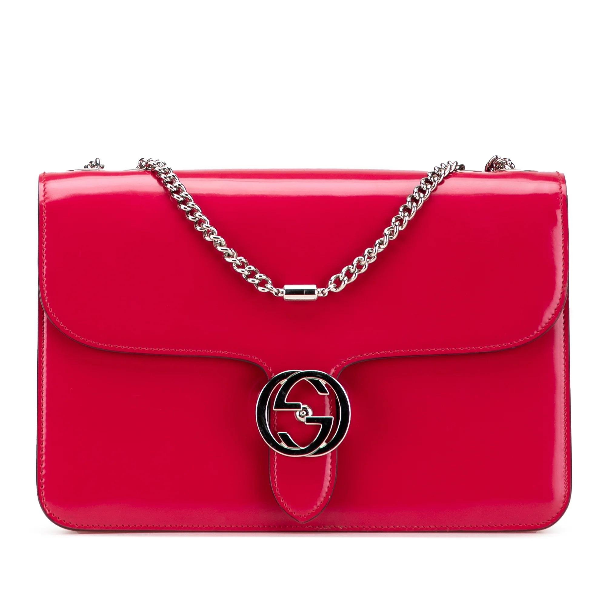 Interlocking patent leather crossbody bag