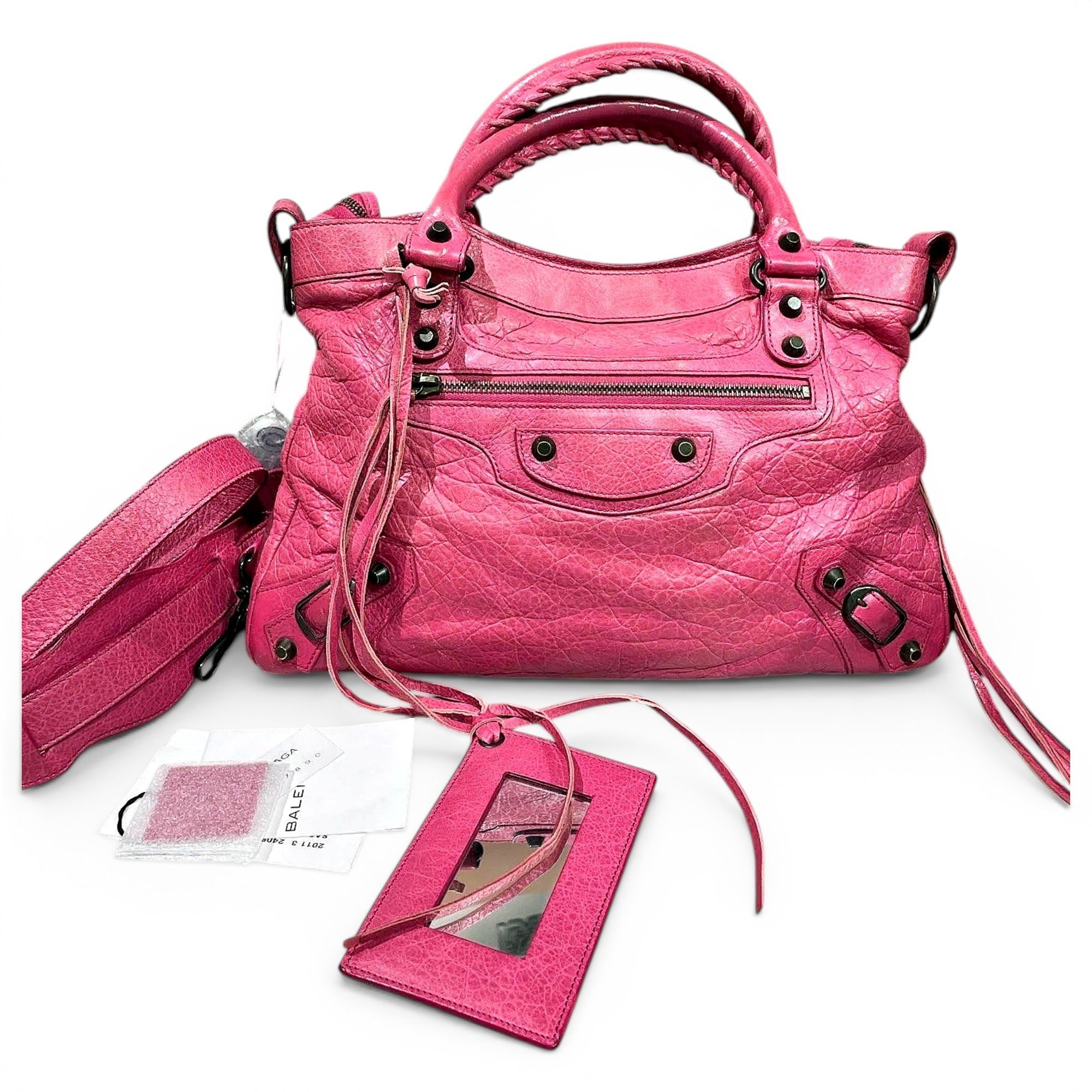 Town leather handbag