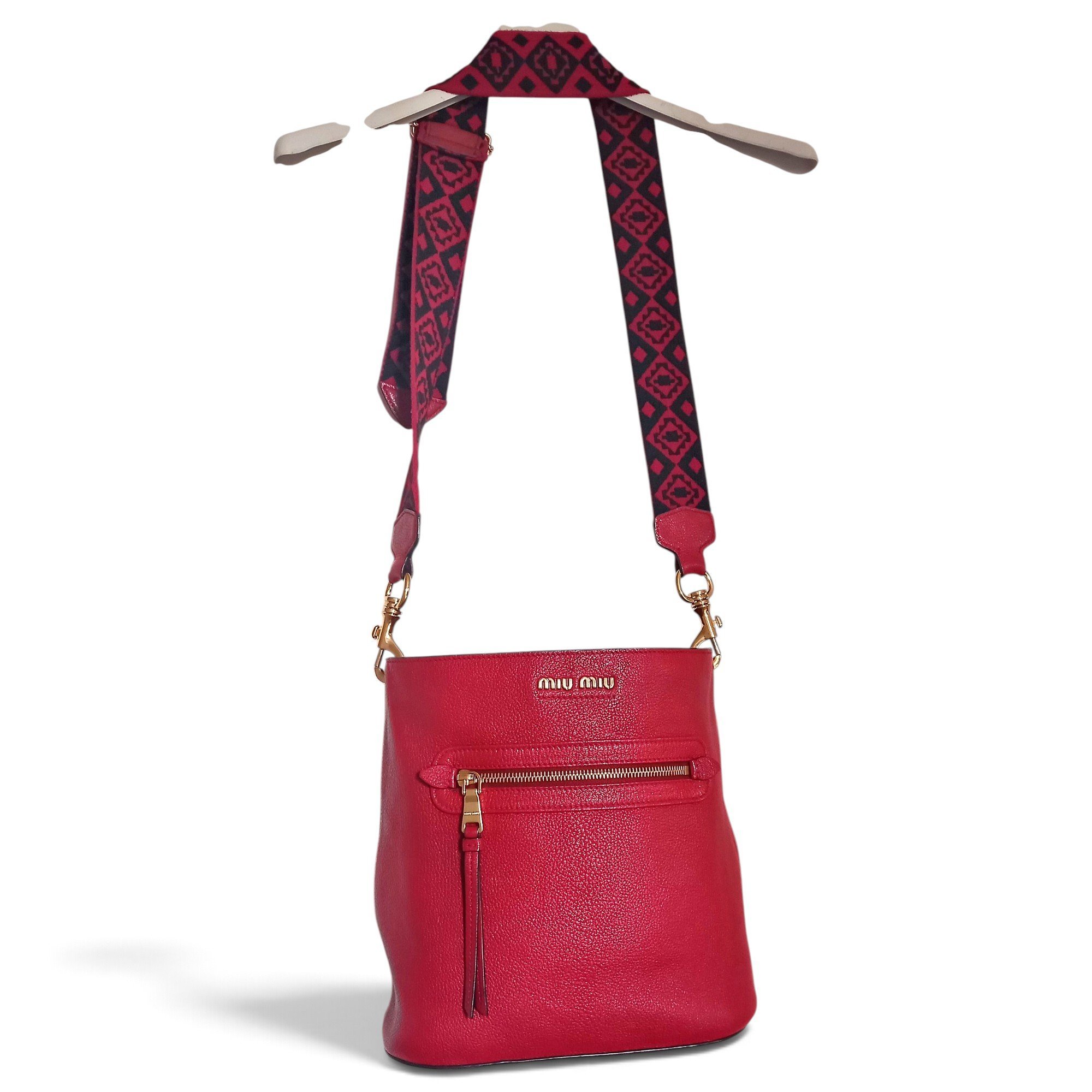 Madras leather handbag