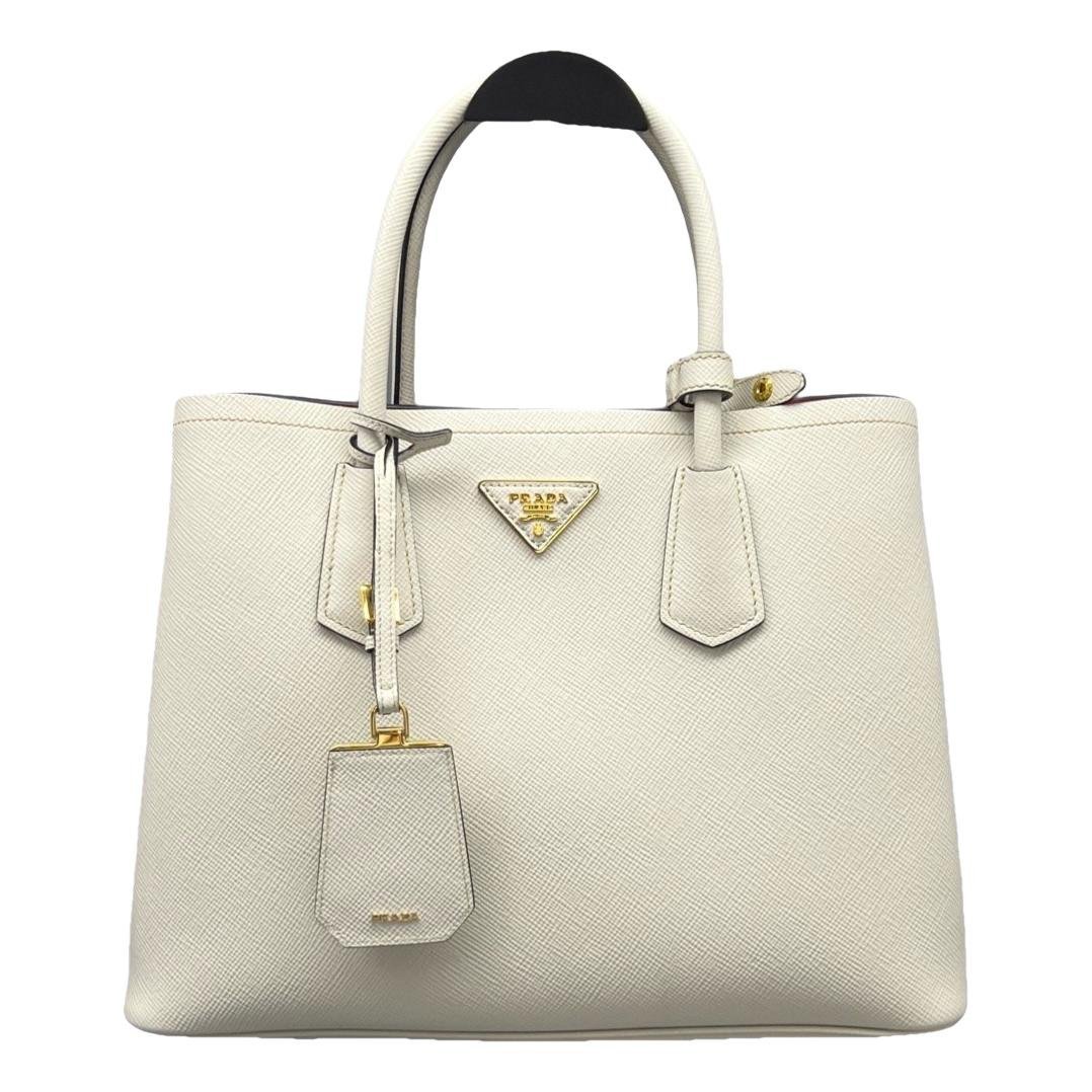 Double leather handbag