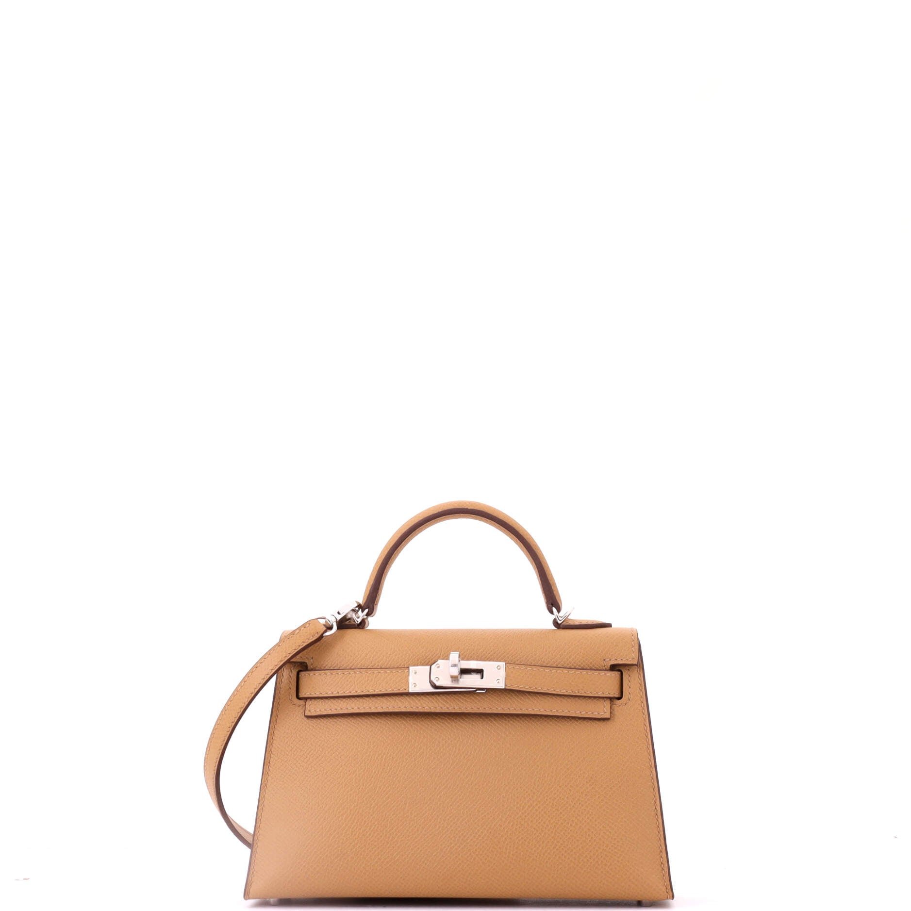 Hermes Kelly Mini II Bag Chai Epsom with Palladium Hardware 20