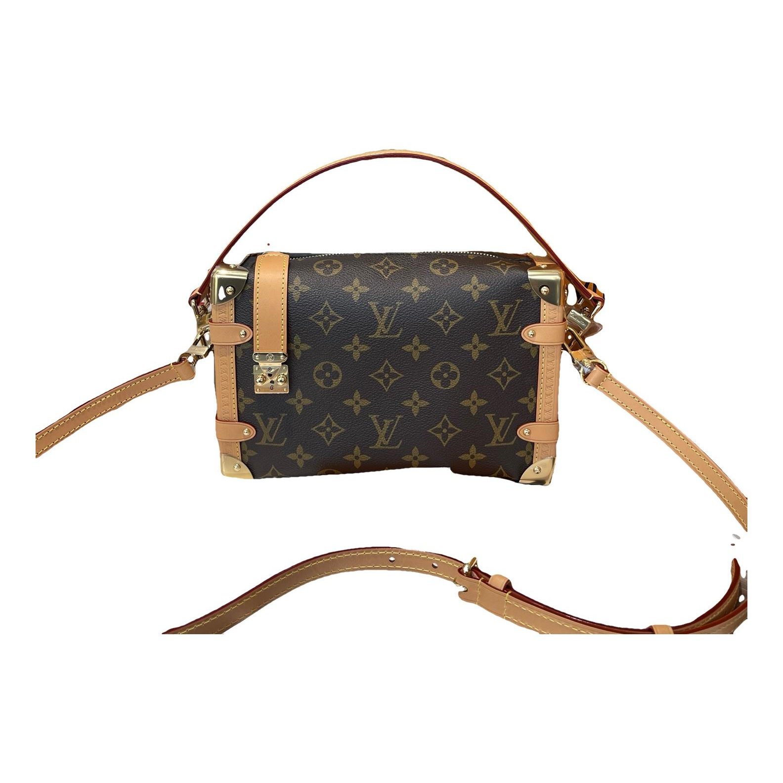 Side Trunk leather handbag