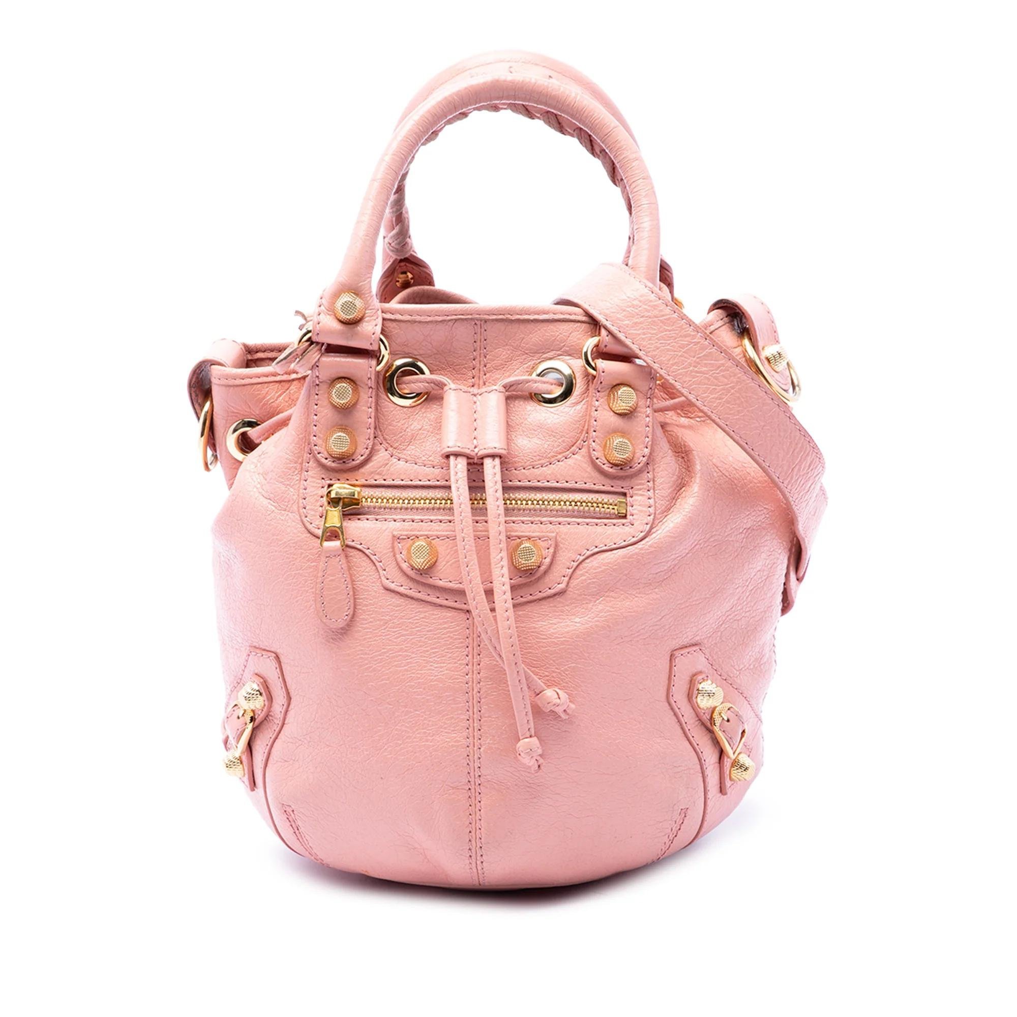 Pompon pony-style calfskin handbag