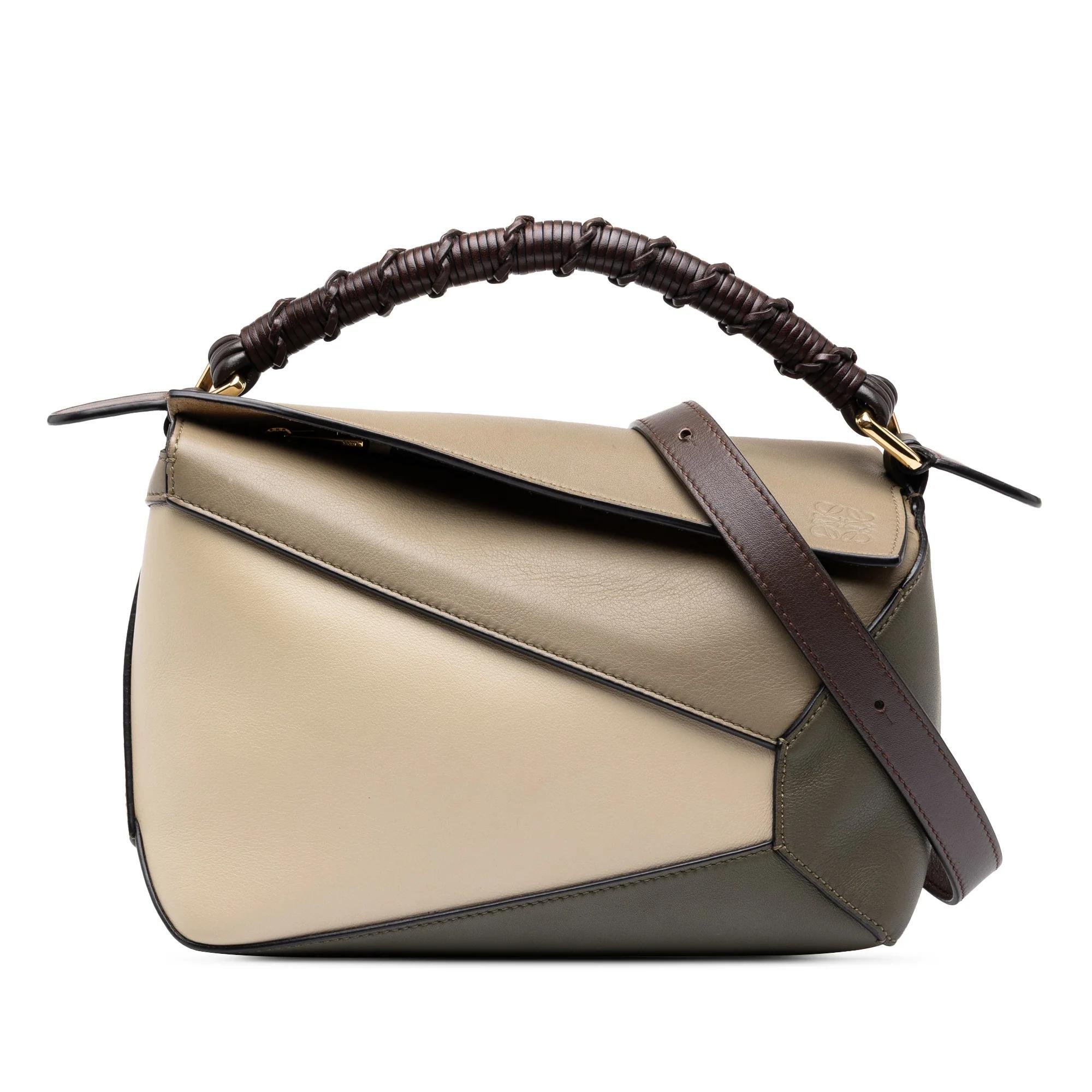 Puzzle leather handbag