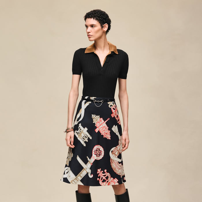 Noir "Ferronnerie Remix" Slanted Skirt