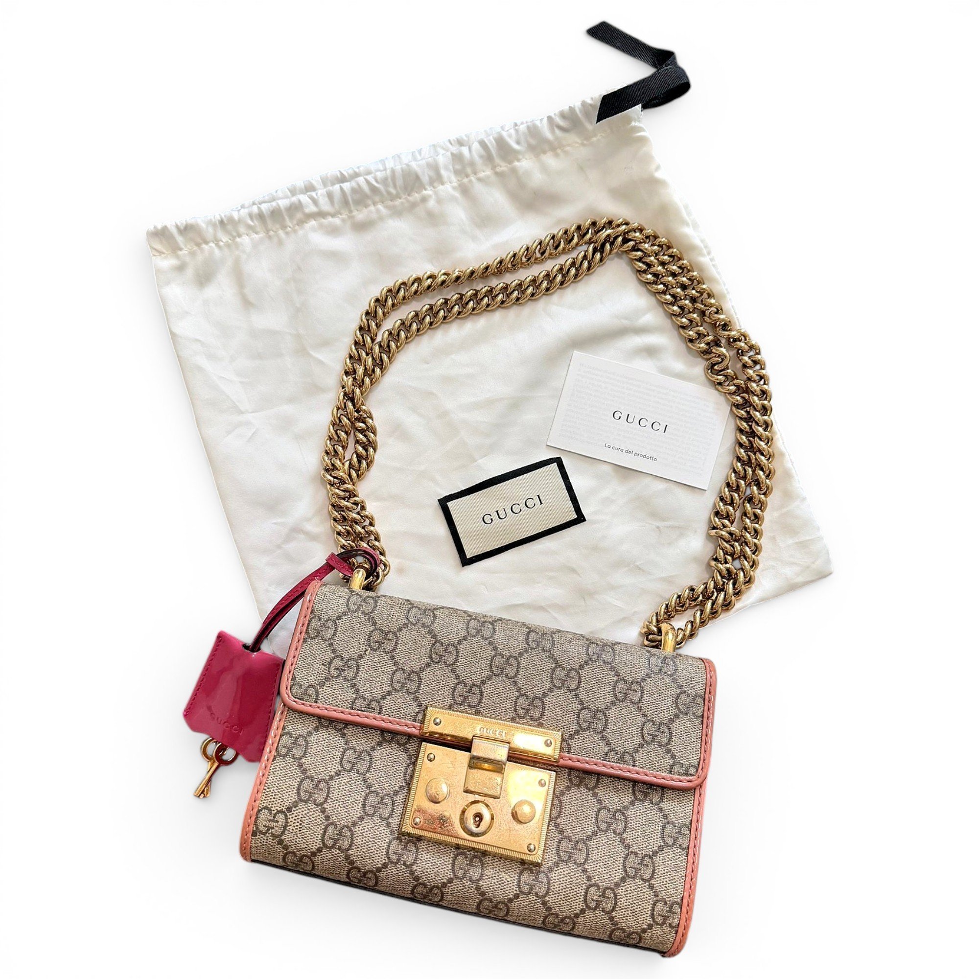 Padlock leather handbag