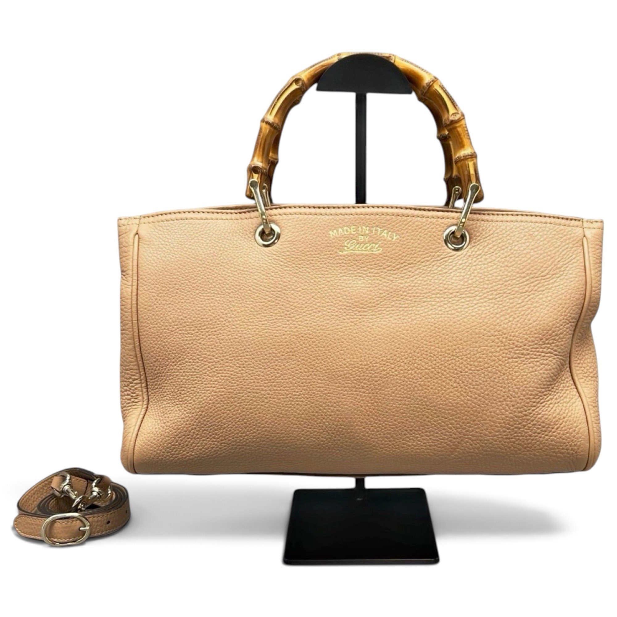 Bamboo Shopper leather handbag