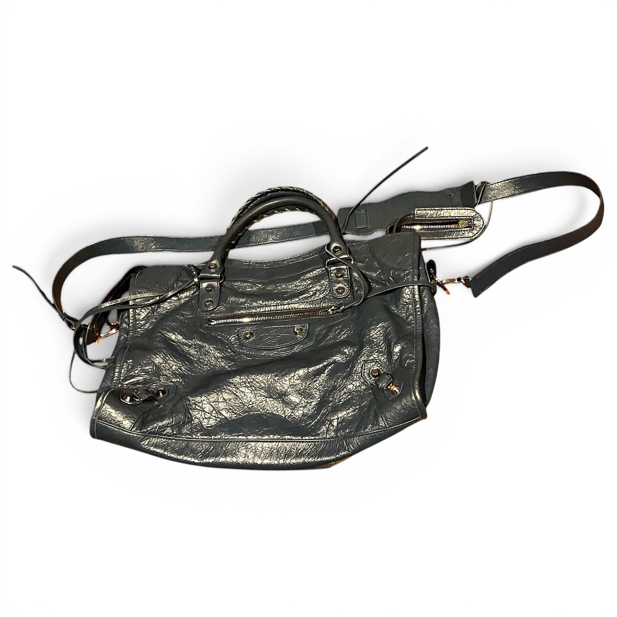 City leather satchel