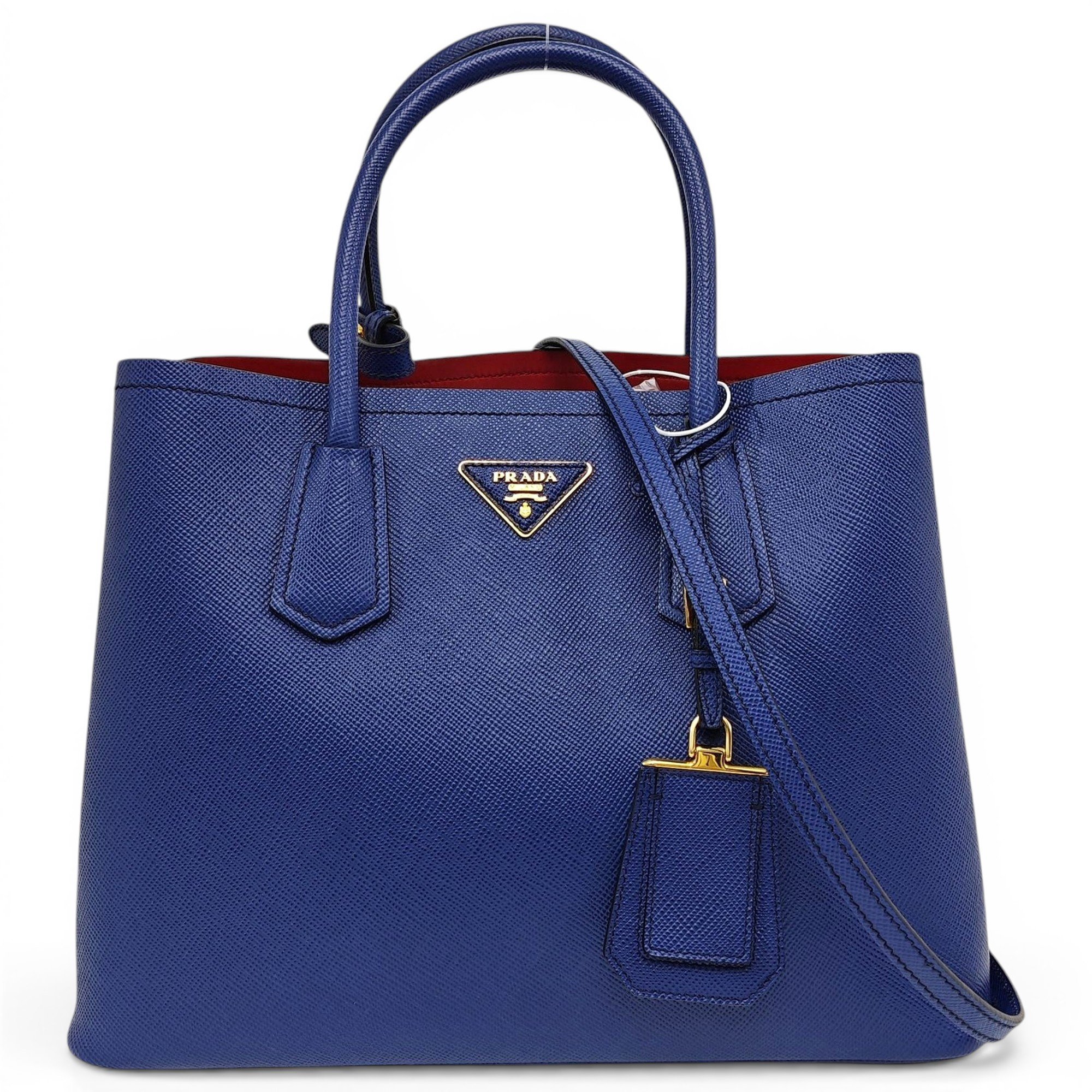 Double leather handbag