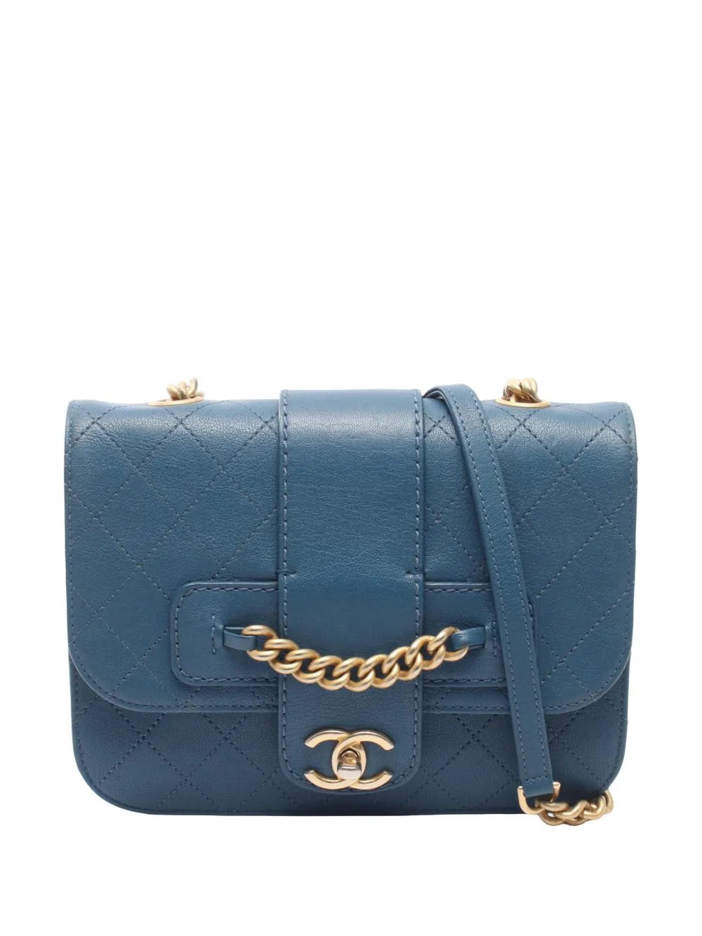 2017-2018 Small Quilted Sheepskin Front Chain Flap crossbody bag