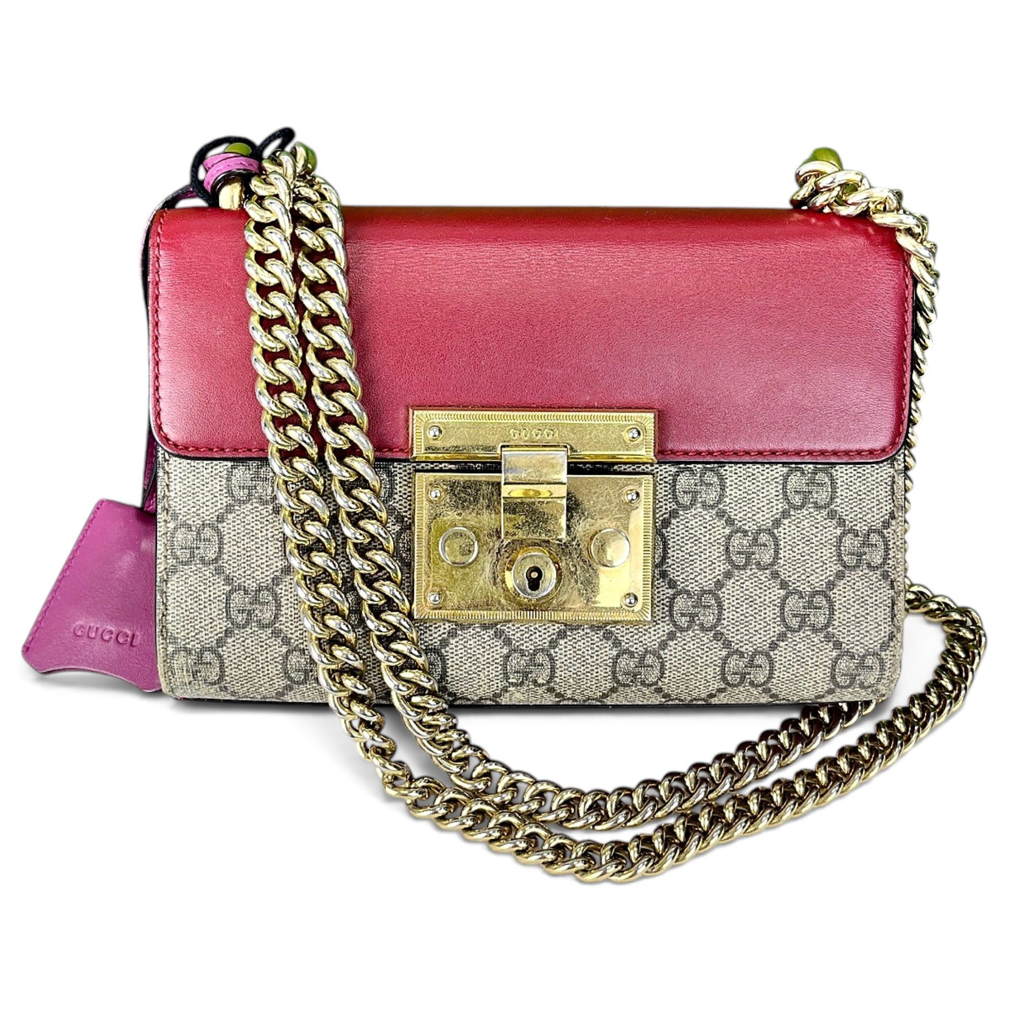 Padlock leather handbag
