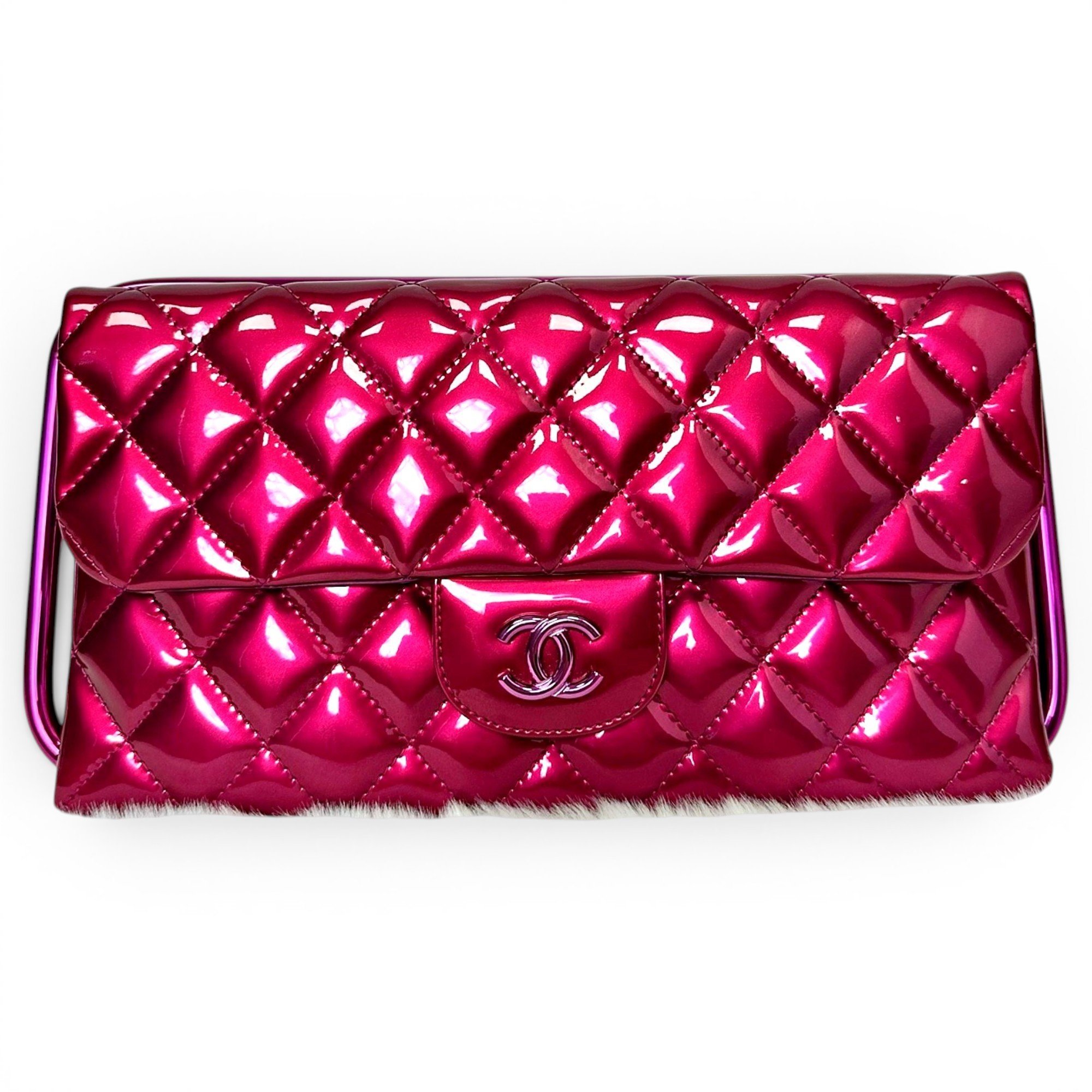 Patent leather clutch bag