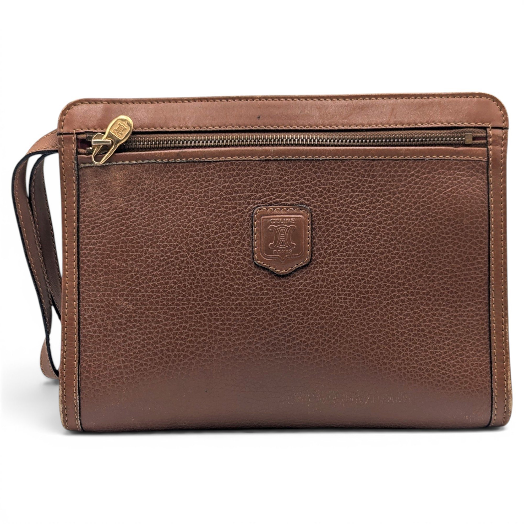 Leather clutch bag