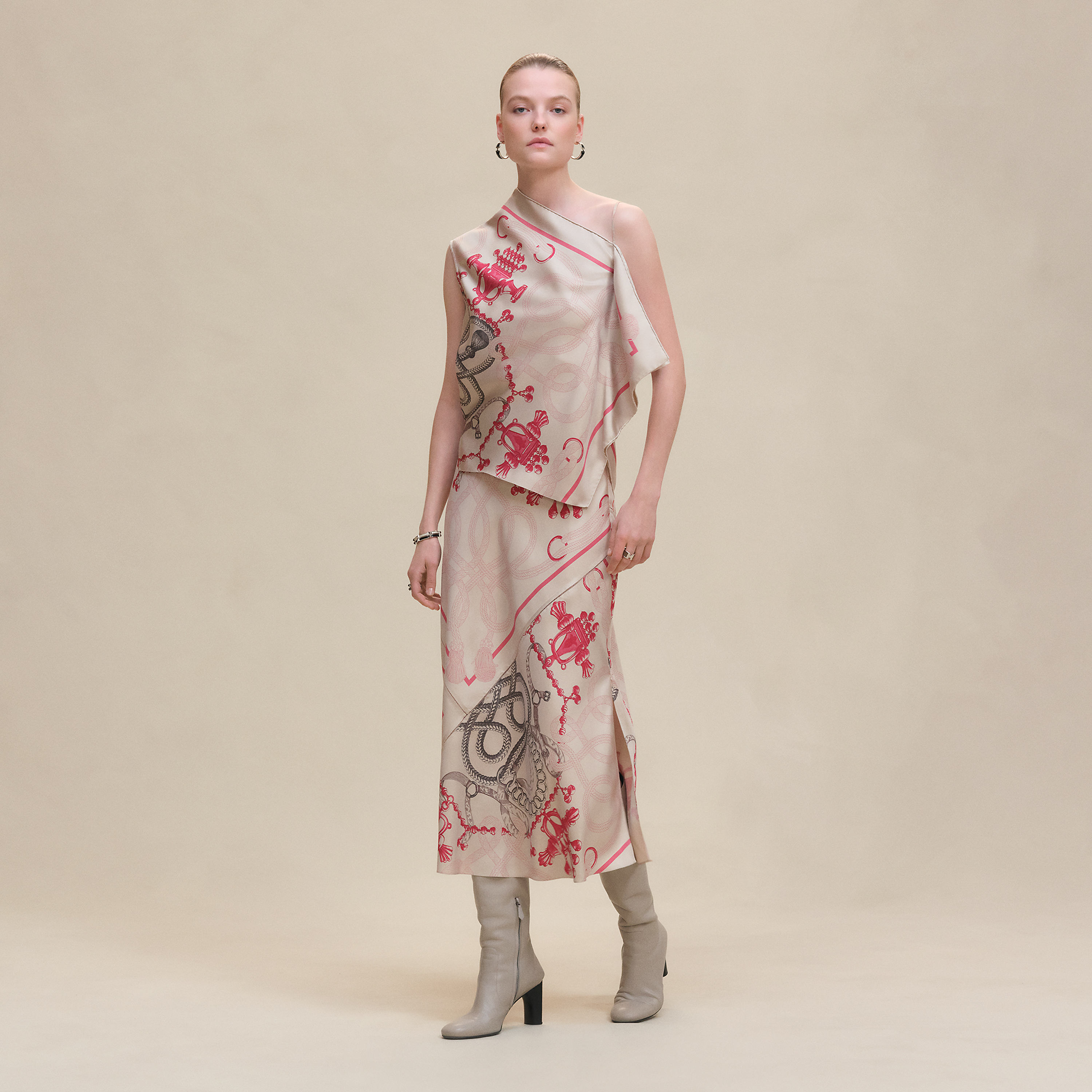 "Palefroi Remix" draped asymmetric sleeveless blouse